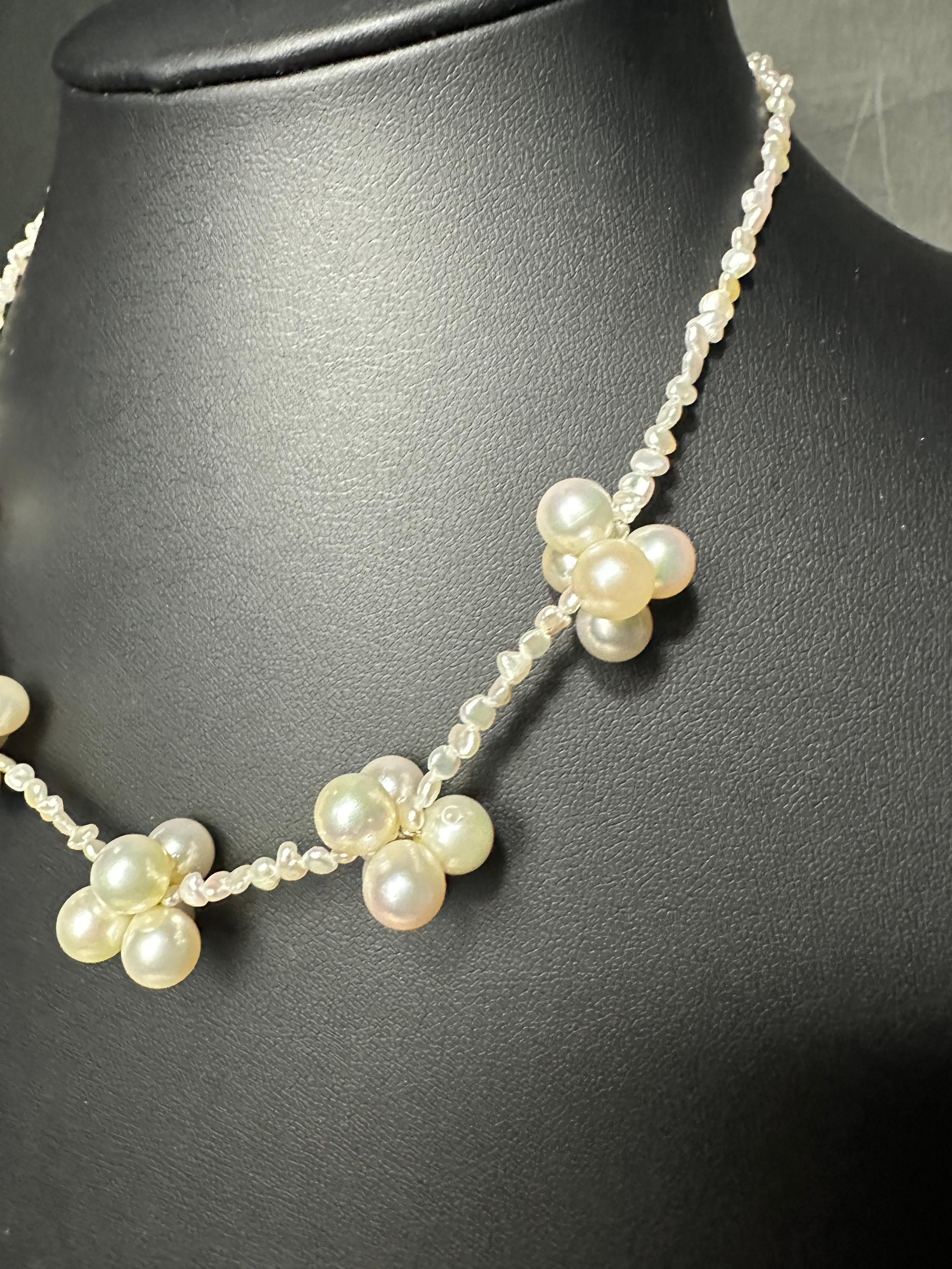 IRIS PARURE, Akoya Pearl 7.00-8.00mm×25 Fringe Necklace, Japanese Cultured Pearl For Sale 2