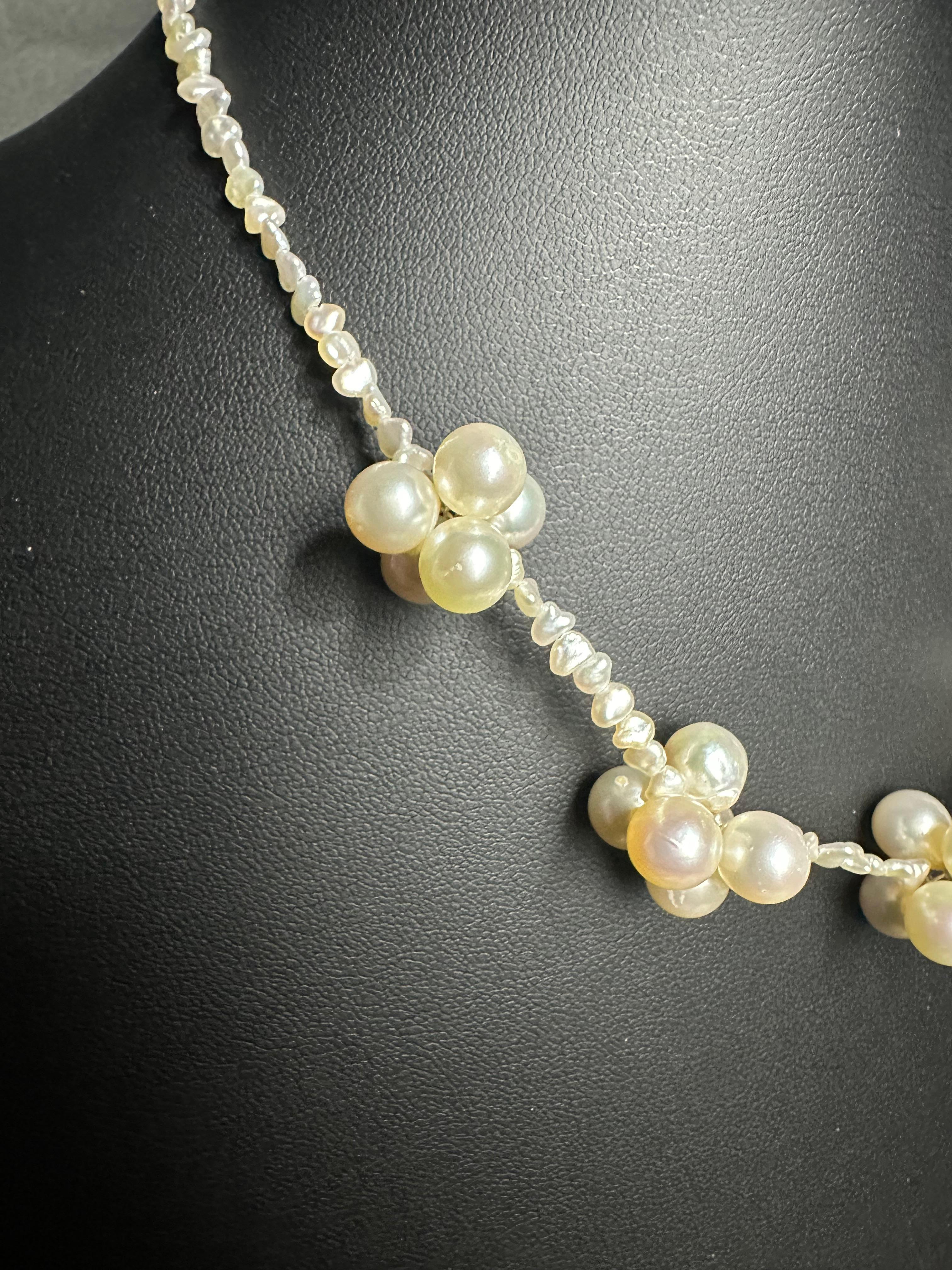 IRIS PARURE, Akoya Pearl 7.00-8.00mm×25 Fringe Necklace, Japanese Cultured Pearl For Sale 4