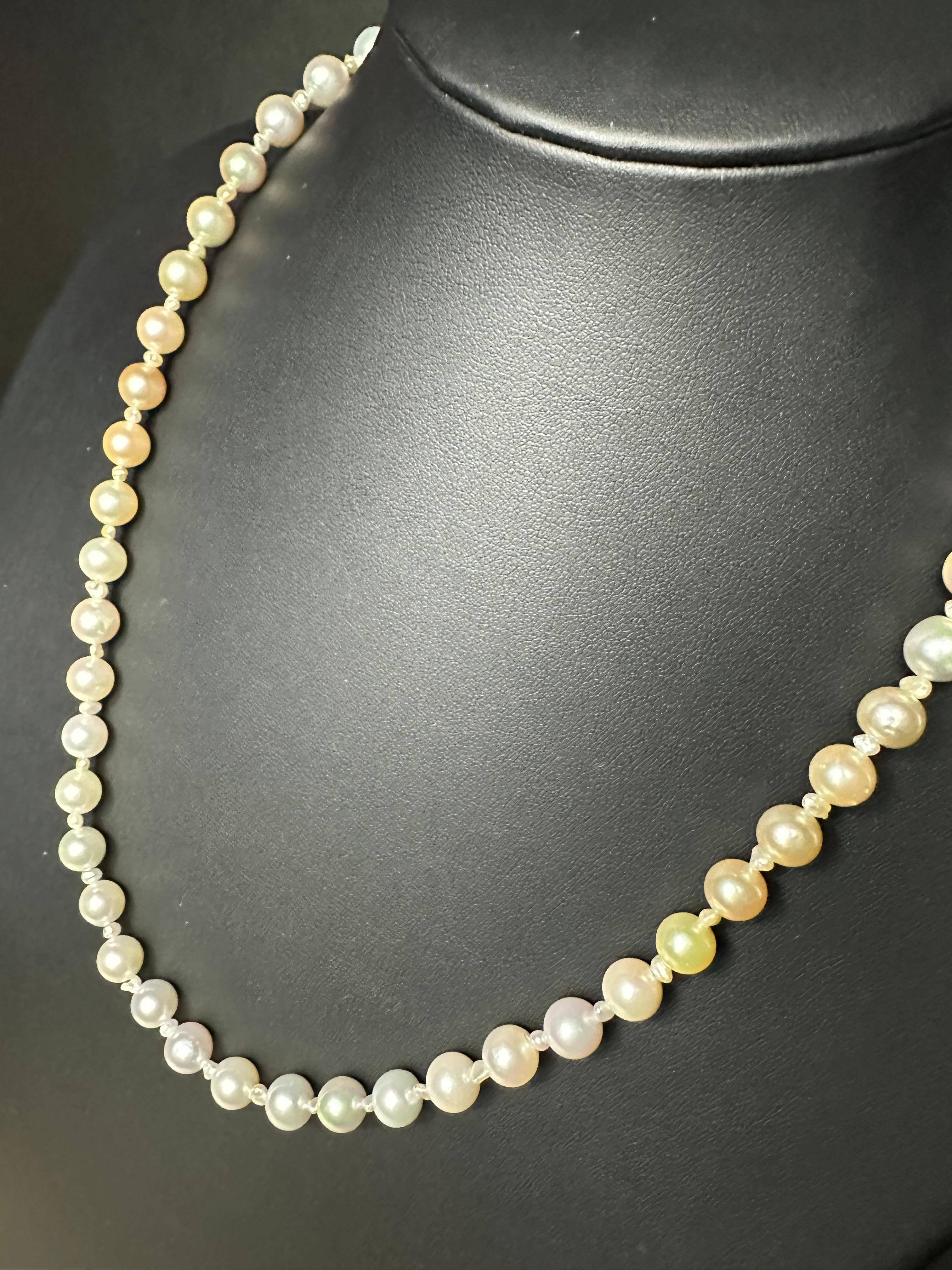 IRIS PARURE, Non Colored&Bleached Japan Pearl, 8.00-8.50mm Akoya Pearl Necklace In New Condition For Sale In Ehime, JP