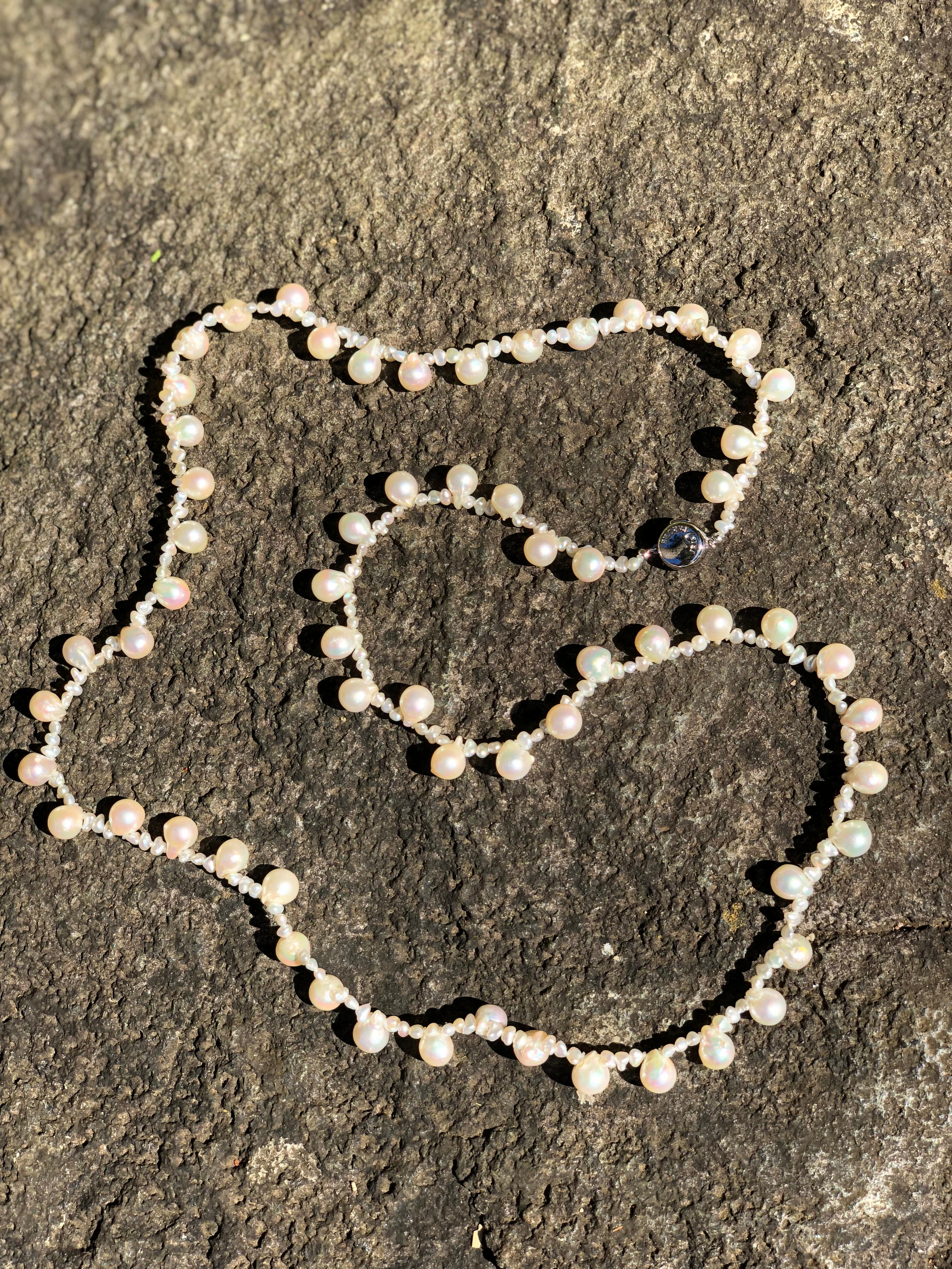 IRIS PARURE, Akoya-Perle 8,00-9.00 mm  Halskette, ungefärbte & ungebleichte Perle Damen im Angebot