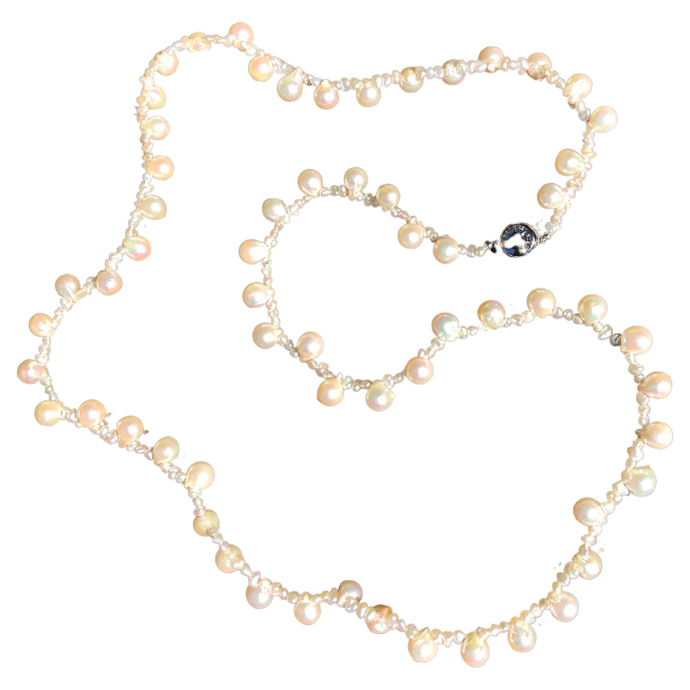 IRIS PARURE, Akoya Pearl 8.00-9.00mm  Necklace, Non Colored & Non Bleached Pearl
