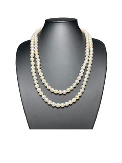 IRIS PARURE, Akoya Pearl 9.00mm×134 Necklace, Non Colored & Non Bleached Pearl