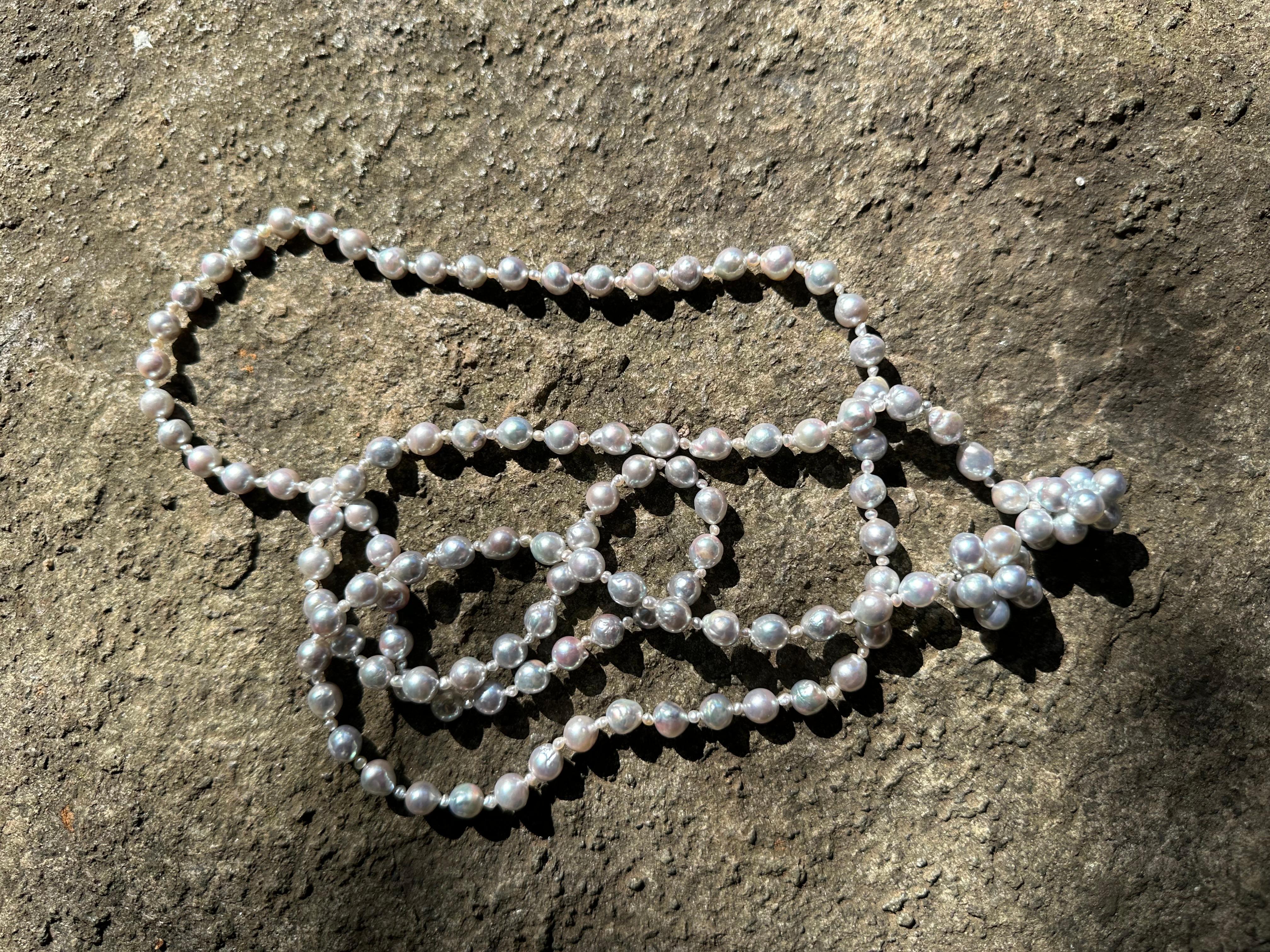 Artisan IRIS PARURE, Beni Akoya 7.00mm-8.00mm×120 Pearl Necklace, Japanese Pearl For Sale