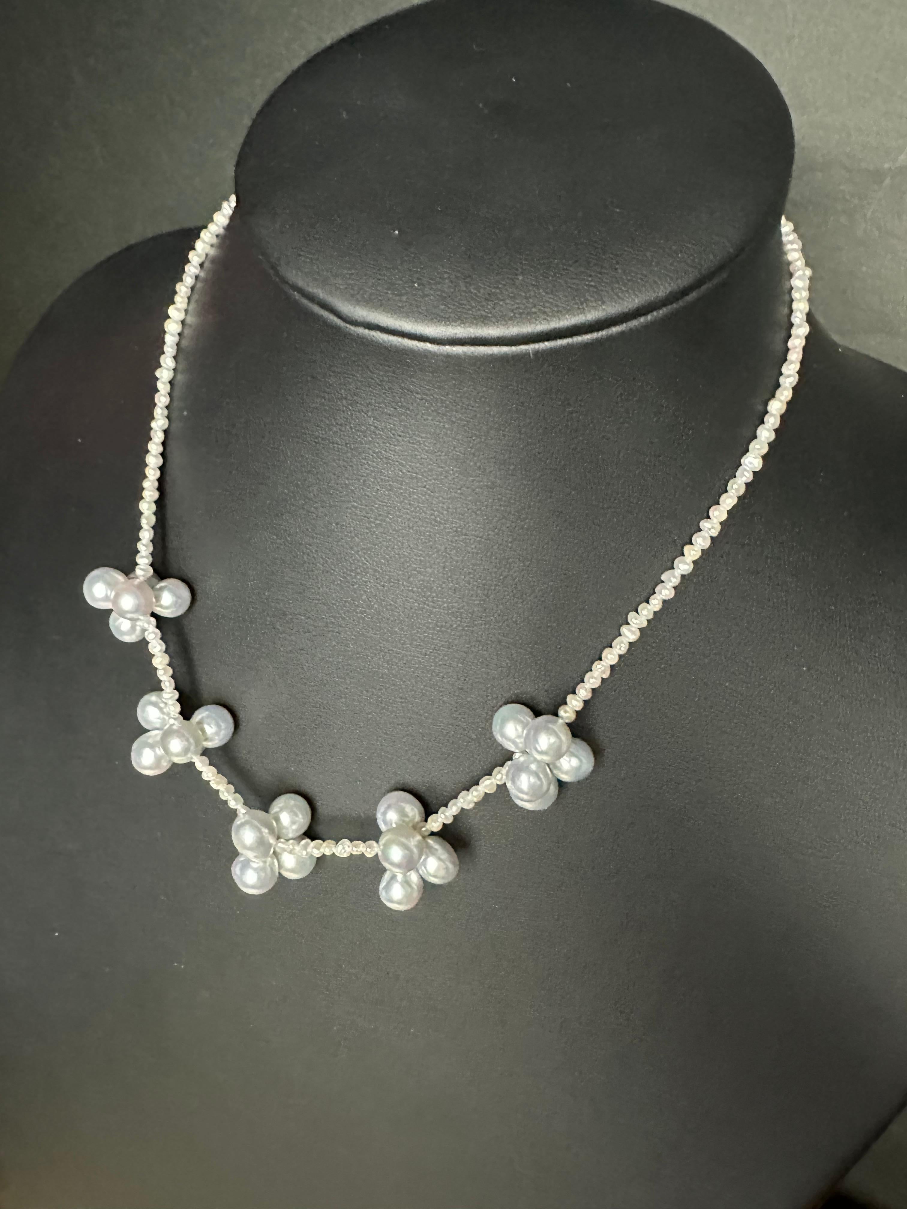 Artisan IRIS PARURE, Beni Akoya Pearl 7.00-8.00mm×25 Fringe Necklace, Japanese Pearl For Sale