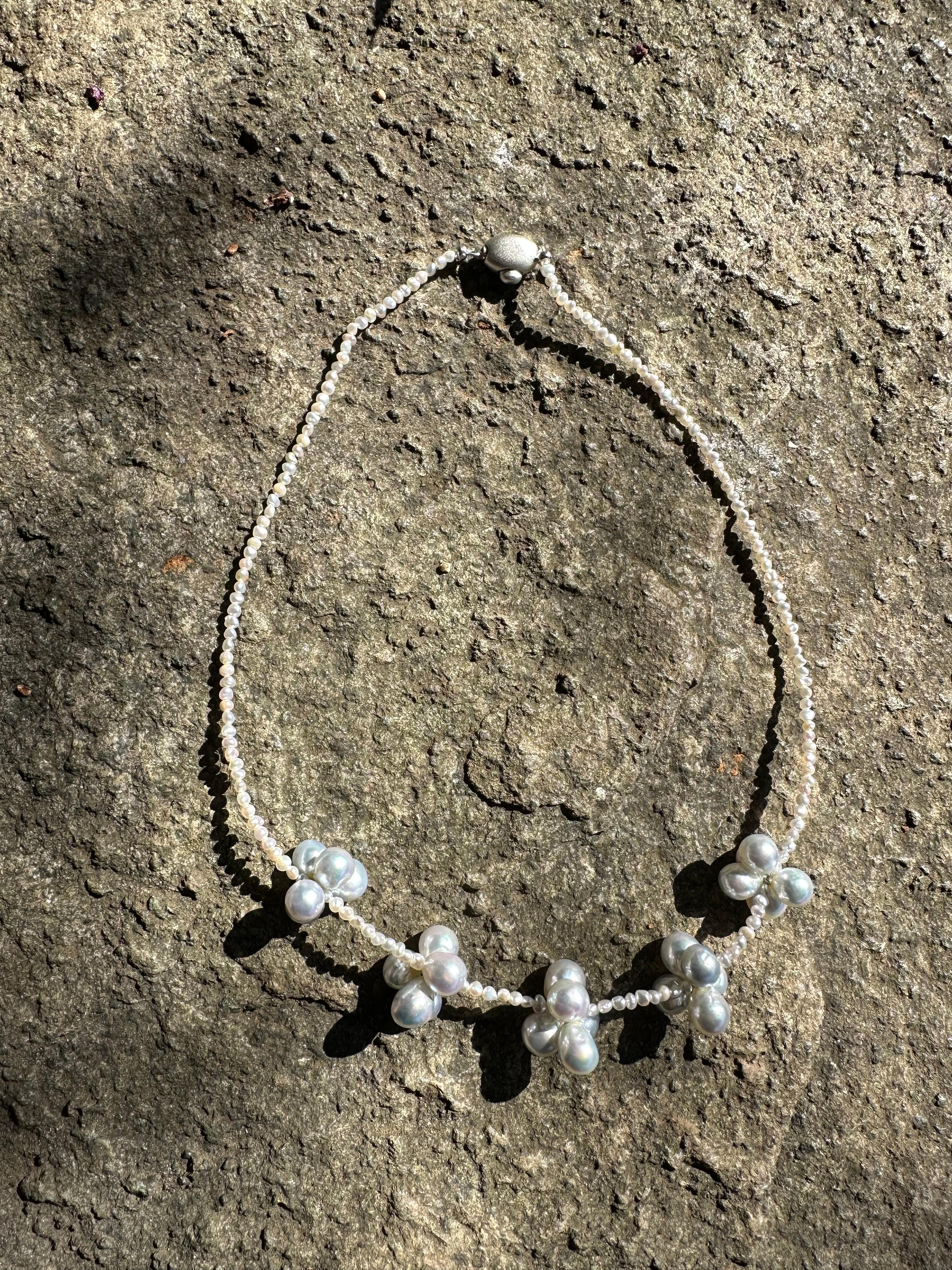 IRIS PARURE, Beni Akoya Pearl 7.00-8.00mm×25 Fringe Necklace, Japanese Pearl For Sale 1