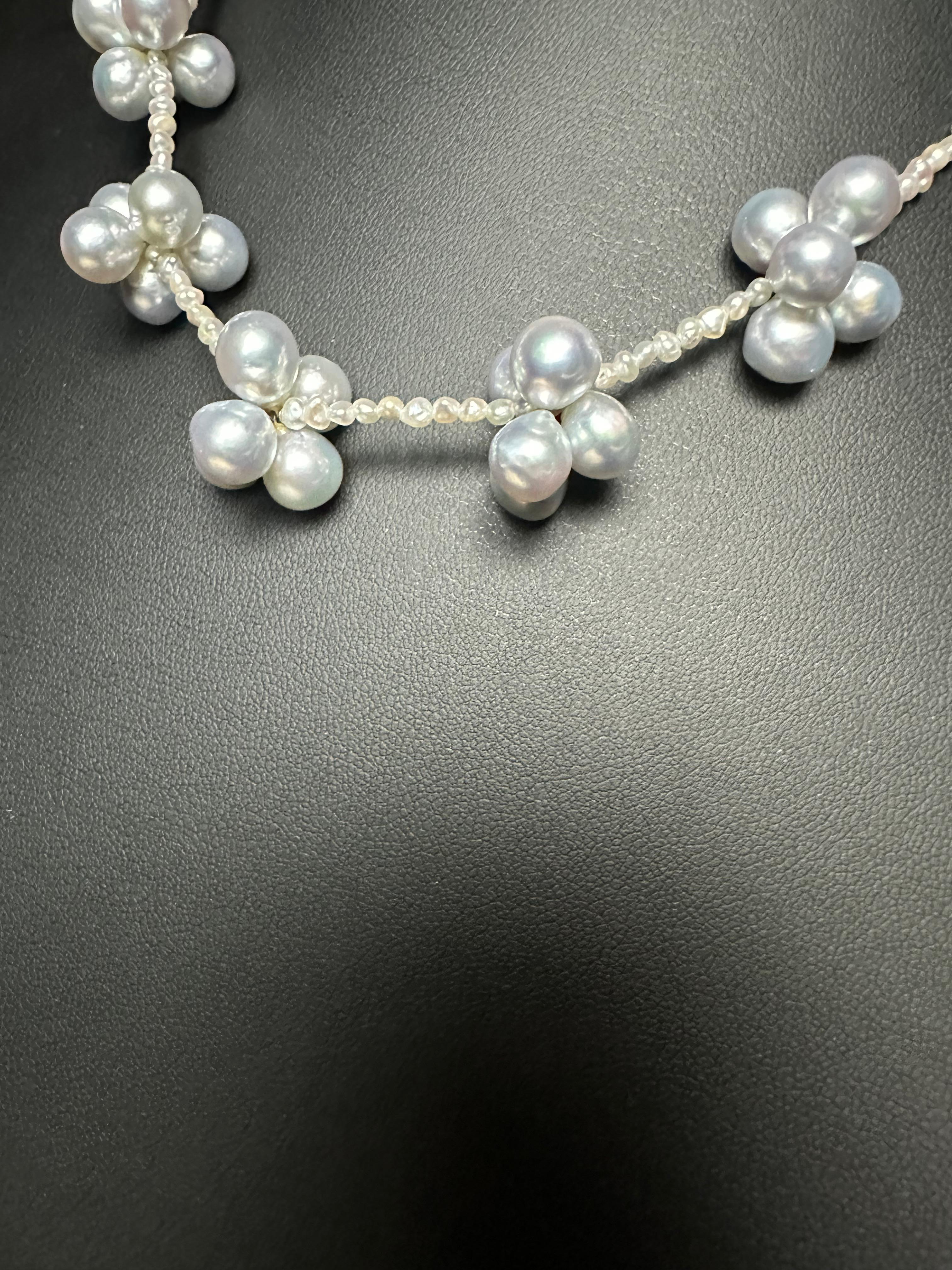IRIS PARURE, Beni Akoya Pearl 7.00-8.00mm×25 Fringe Necklace, Japanese Pearl In New Condition For Sale In Ehime, JP