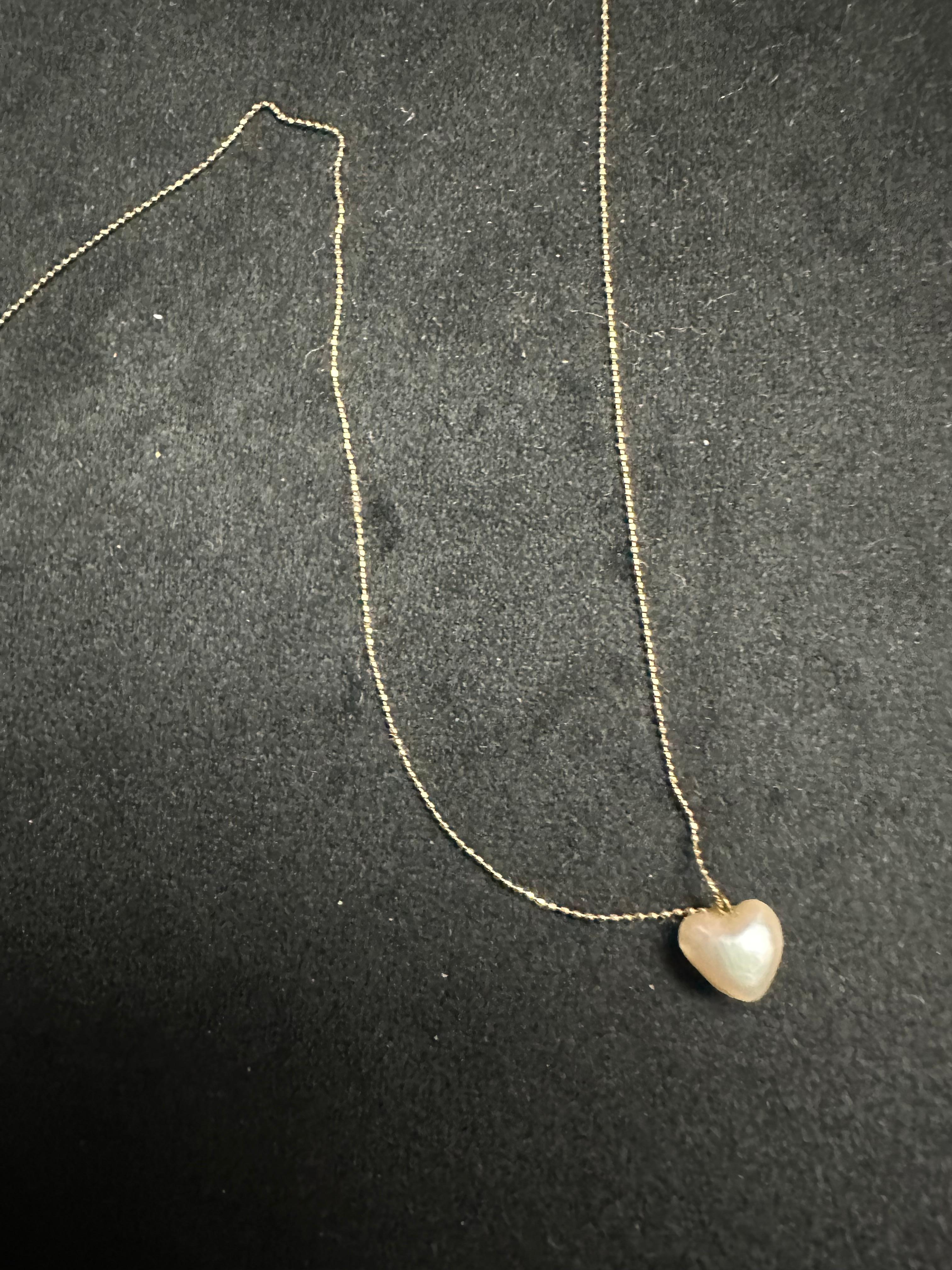 IRIS PARURE, Japanese Beni Akoya Pearl Necklace, Heart-shaped Pearl Necklace In New Condition For Sale In Ehime, JP