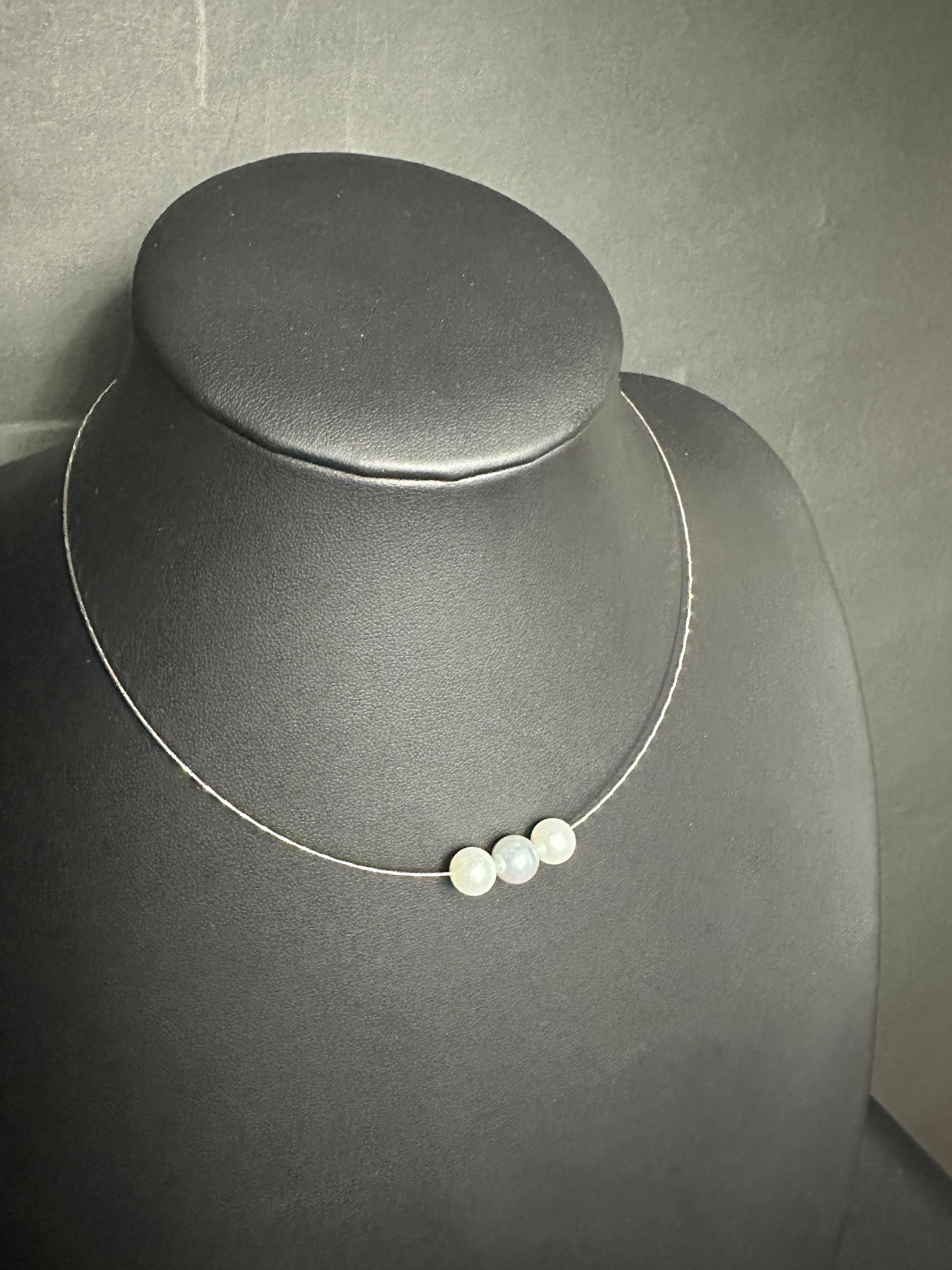 Artisan IRIS PARURE, Japanese Akoya Pearl-through Necklace,  Beni Akoya Pearl Necklace For Sale