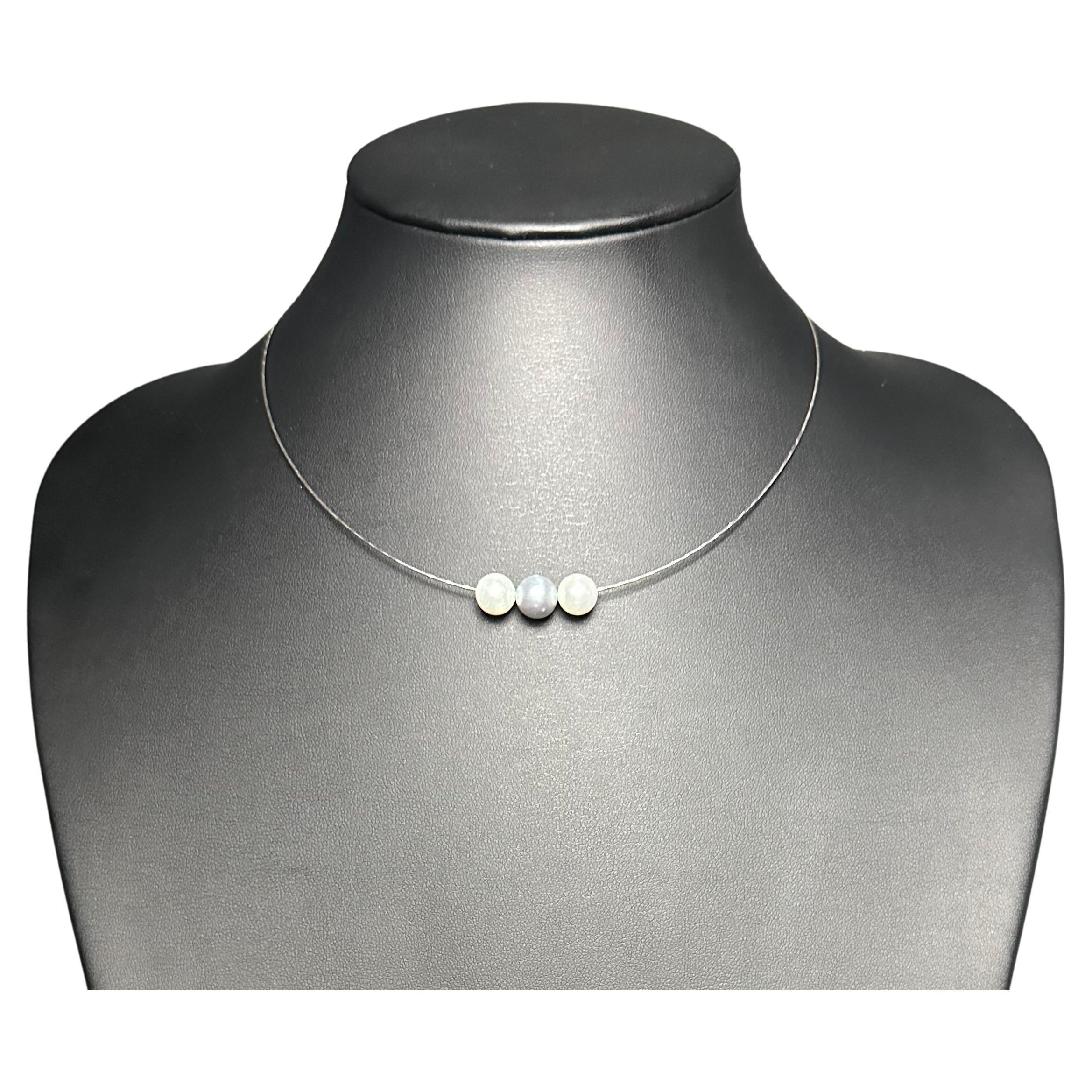 IRIS PARURE, Japanese Akoya Pearl-through Necklace,  Beni Akoya Pearl Necklace For Sale