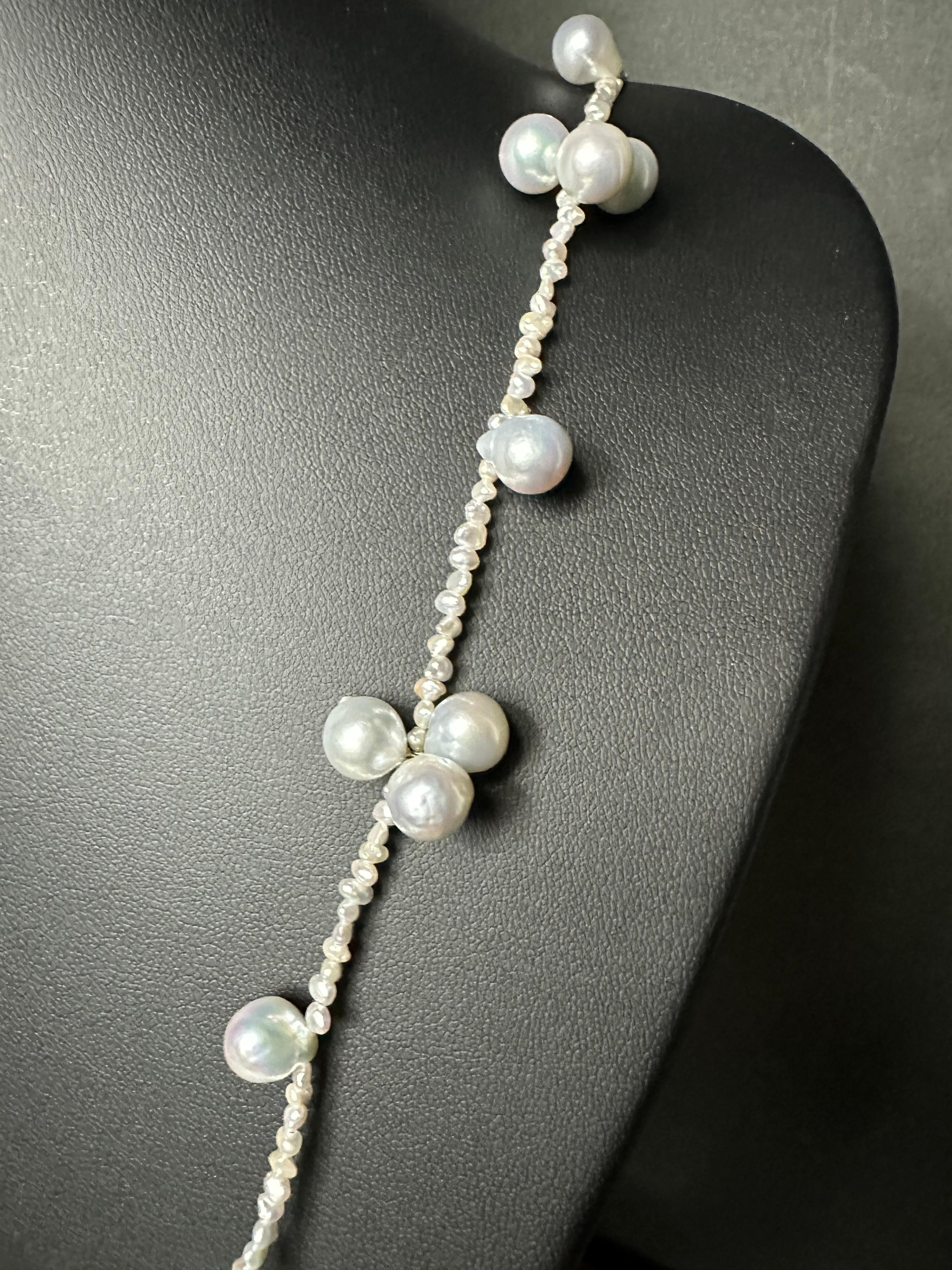 IRIS PARURE, collier japonais de perles Beni Akoya non colorées et blanchies Pour femmes en vente