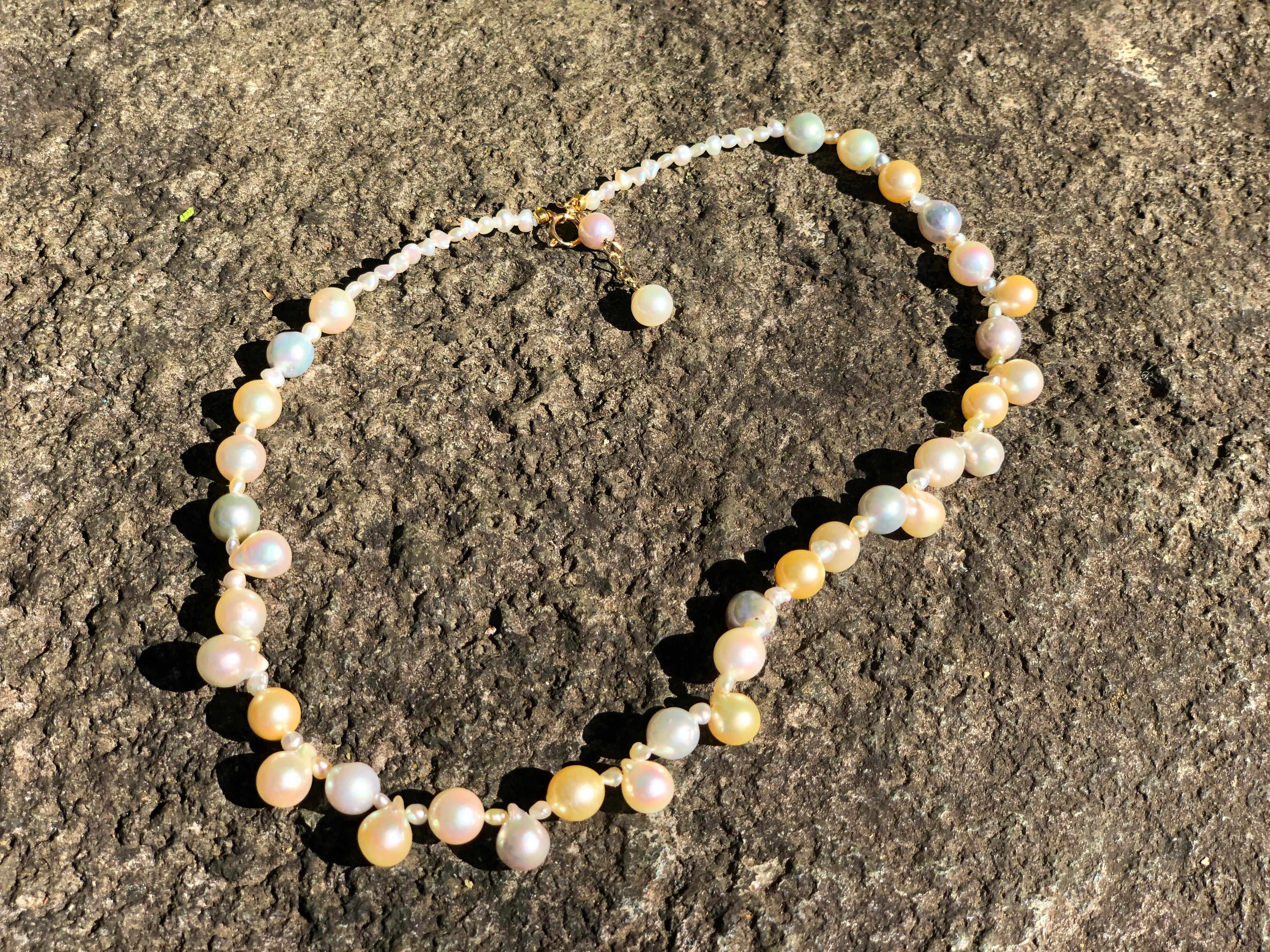 IRIS PARURE, collier japonais de perles Akoya non colorées et non blanchies en vente 4