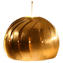 Iris Pendant: Brass Ceiling Light with 8" Adjustable Shade