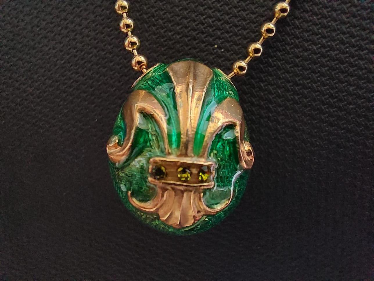 Artista Ciondolo IRIS in stile Fabergé, Oro, Idea regalo, Argento, Fatto a mano, Italia in vendita