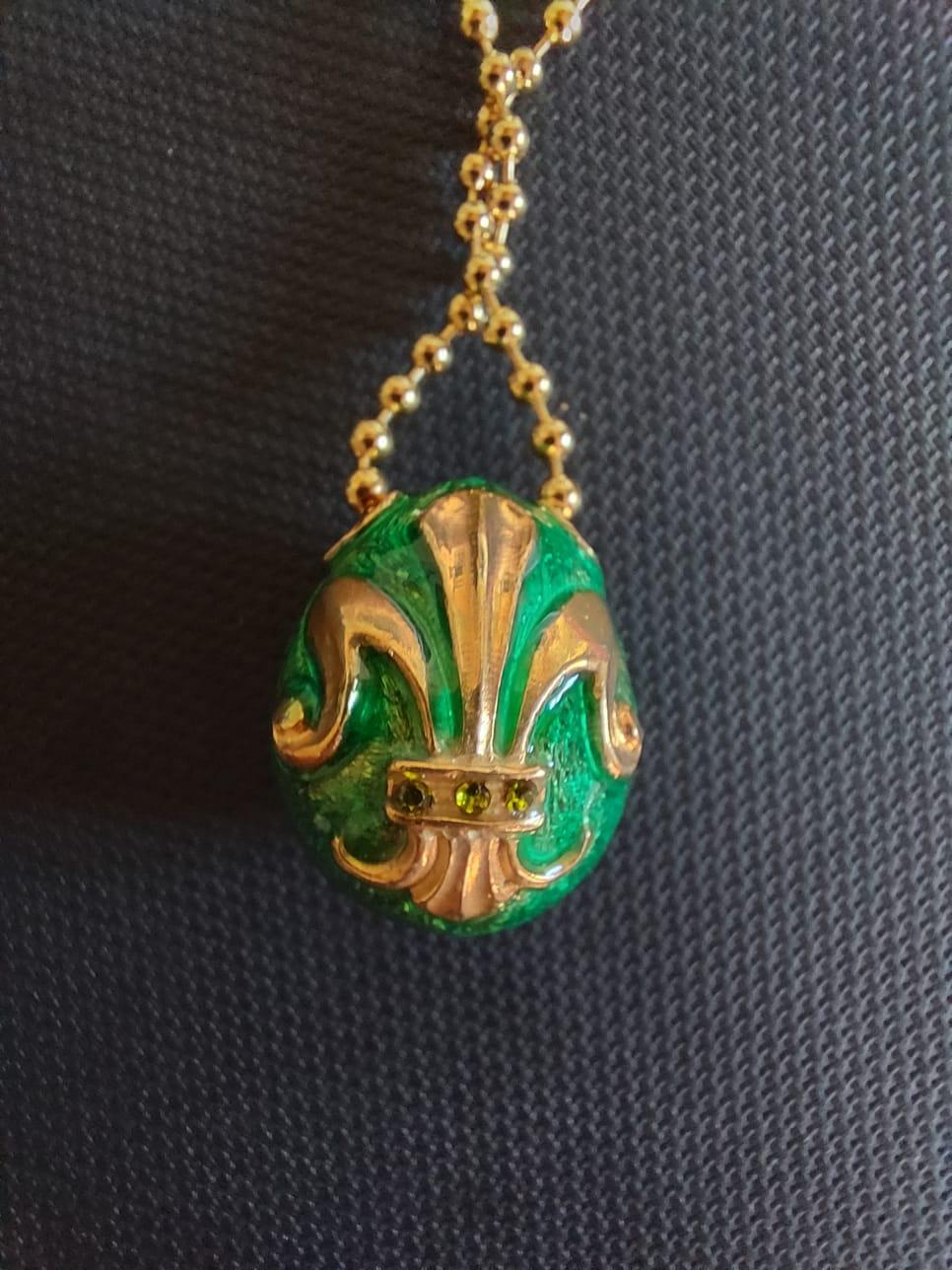 Ciondolo IRIS in stile Fabergé, Oro, Idea regalo, Argento, Fatto a mano, Italia in vendita 1