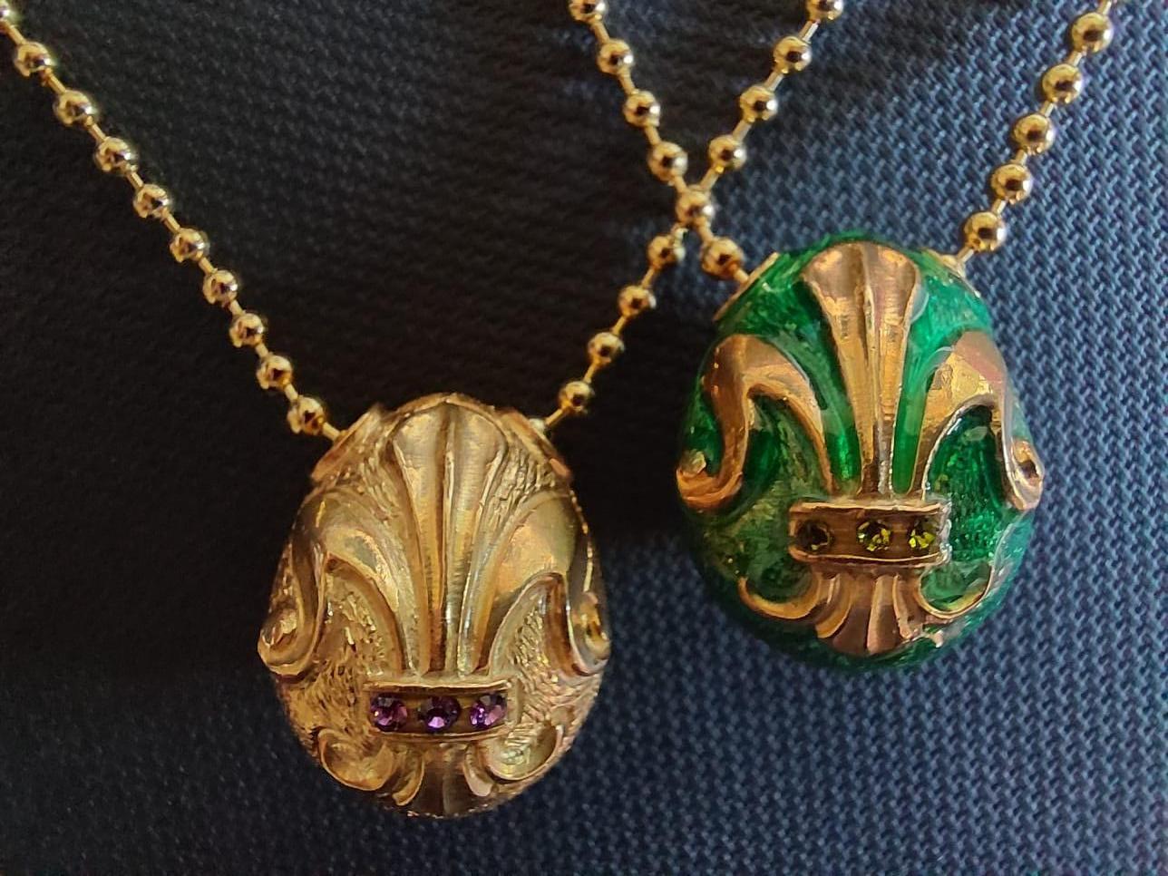 Ciondolo IRIS in stile Fabergé, Oro, Idea regalo, Argento, Fatto a mano, Italia in vendita 4