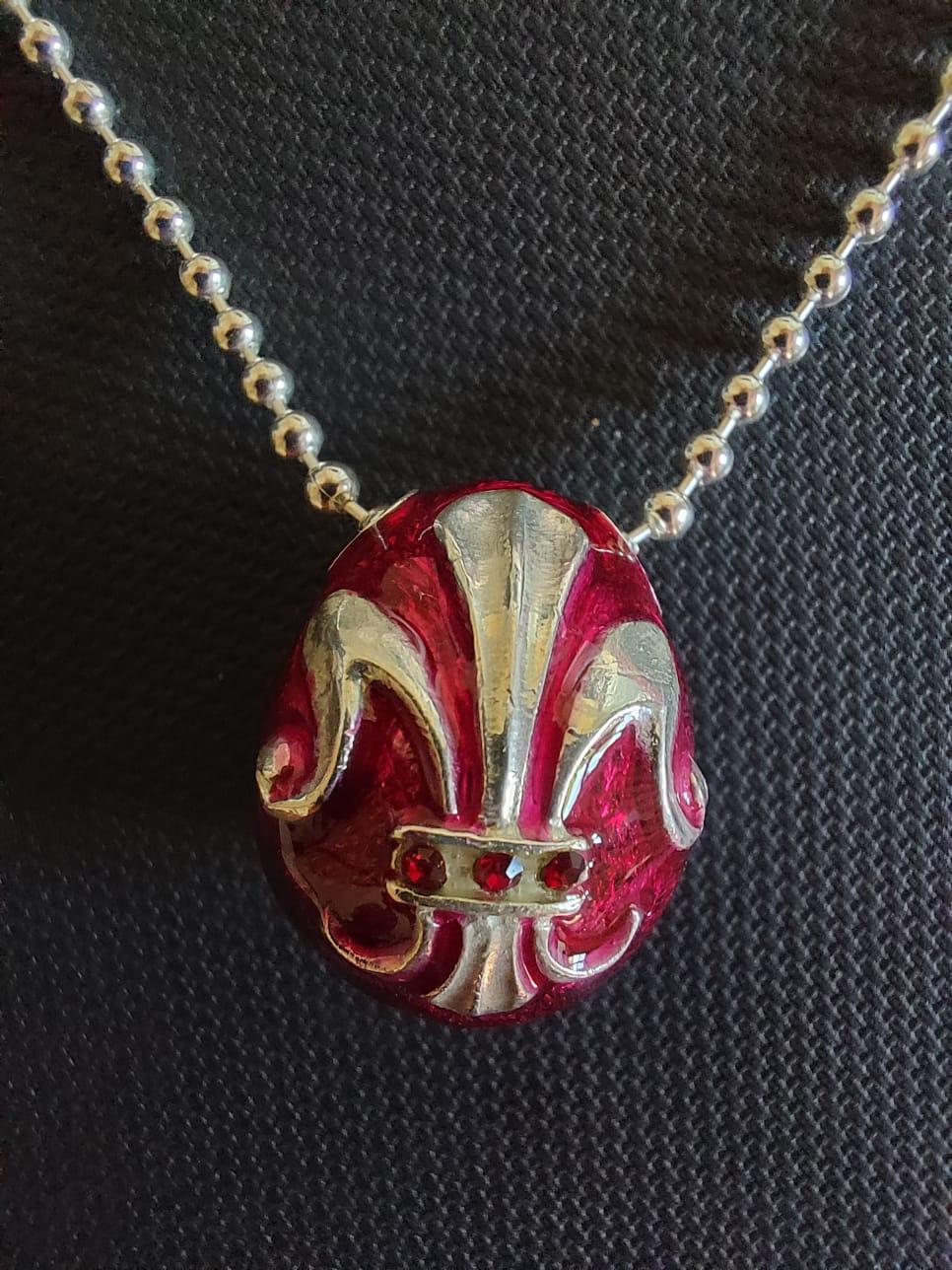 Artista Ciondolo IRIS in stile Fabergé, Oro, Argento, Idea regalo, Fatto a mano, Italia in vendita