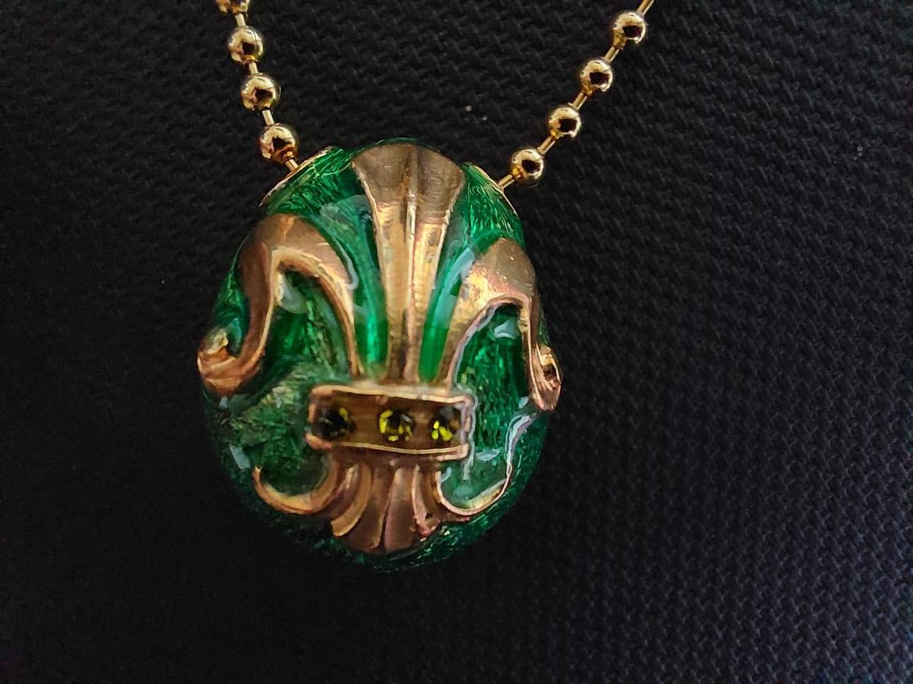 Ciondolo IRIS Stile Fabergé Oro, Argento, Fatto a mano, Italia in vendita 7