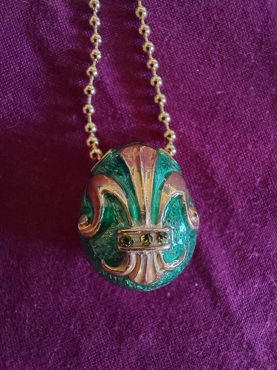 da uomo o donna Ciondolo IRIS Stile Fabergé Oro, Argento, Fatto a mano, Italia in vendita