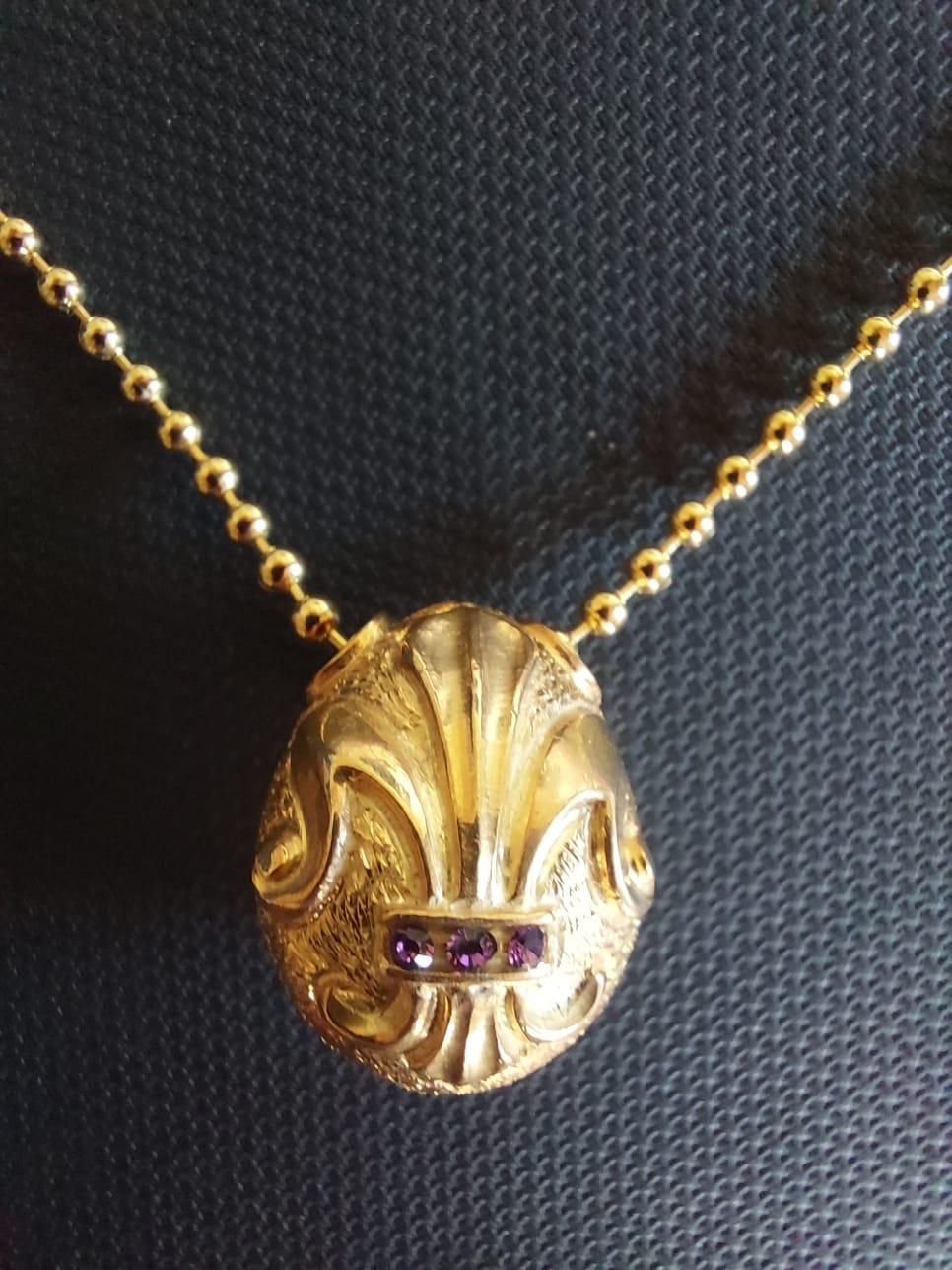 IRIS-Anhänger im Faberg-Stil aus Gold und Sterlingsilber, handgefertigt, Italien im Angebot 2