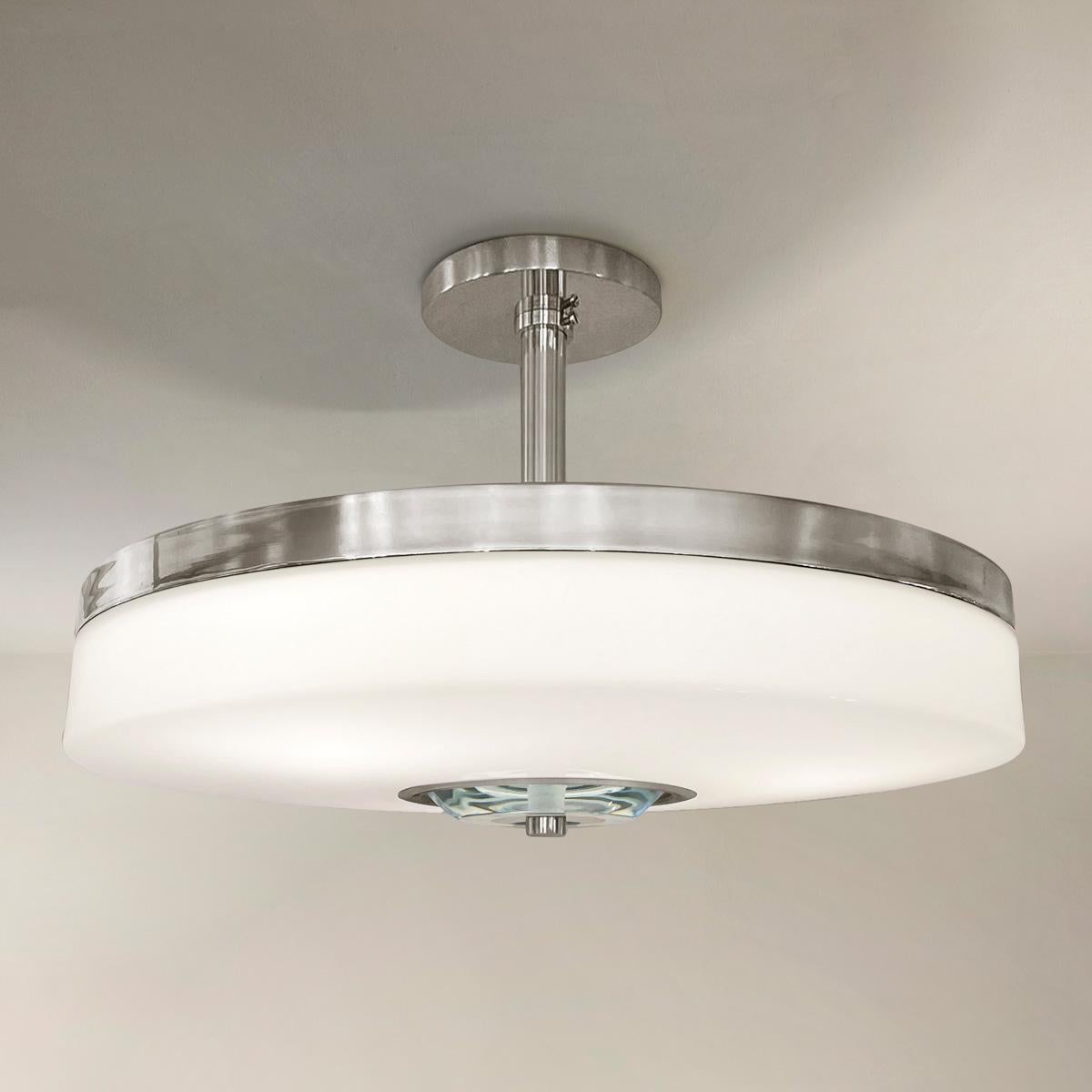 Modern Iris Piccolo Ceiling Light by Gaspare Asaro- Polished Nickel Finish For Sale