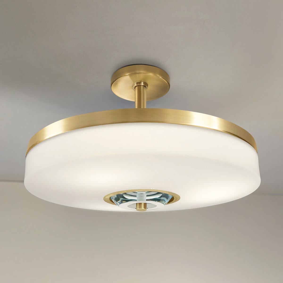 Italian Iris Piccolo Ceiling Light by Gaspare Asaro- Polished Nickel Finish For Sale