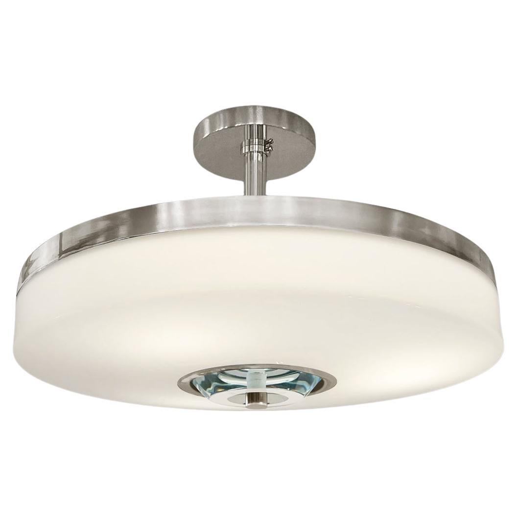 Iris Piccolo Ceiling Light by Gaspare Asaro- Polished Nickel Finish For Sale