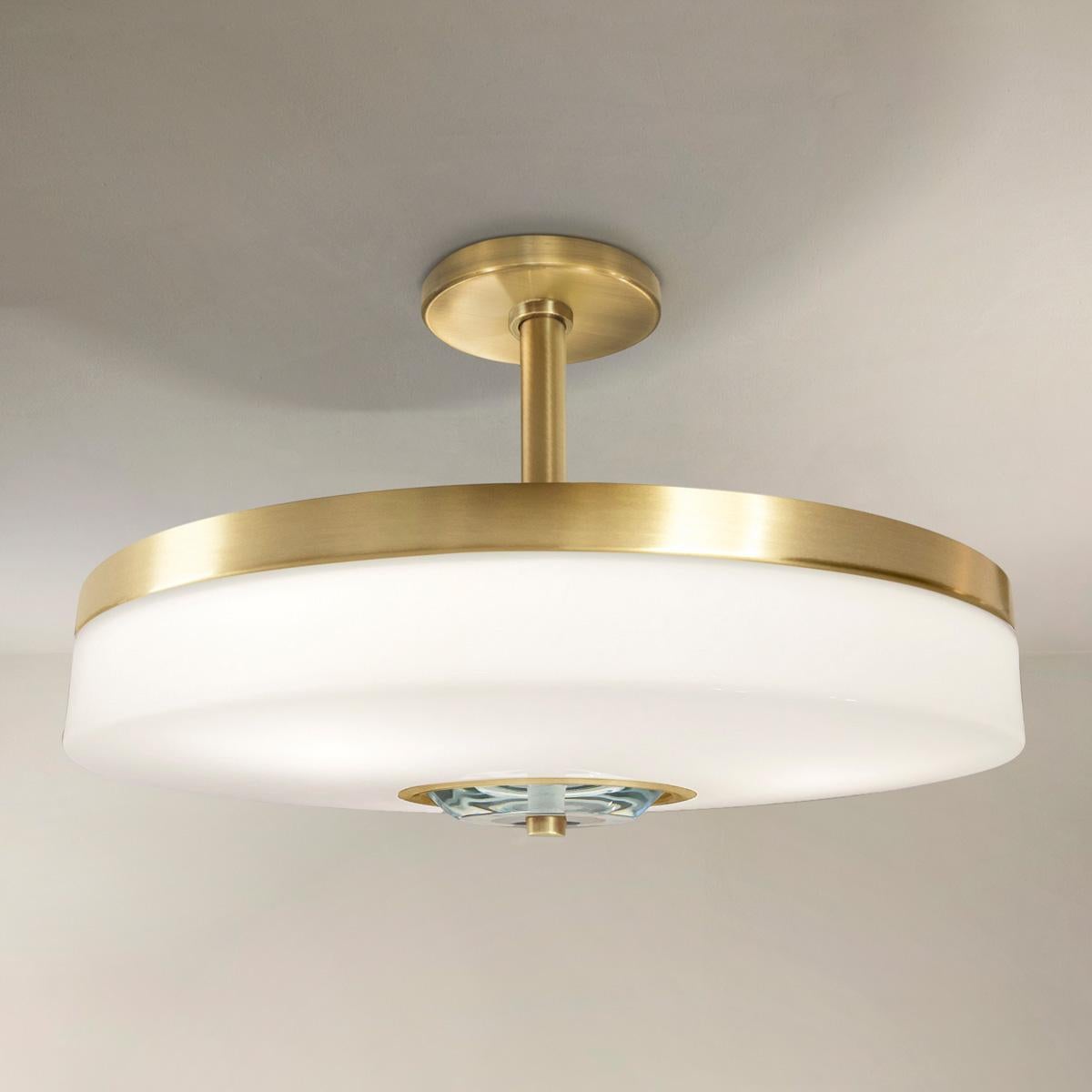Modern Iris Piccolo Ceiling Light by Gaspare Asaro- Satin Brass Finish For Sale