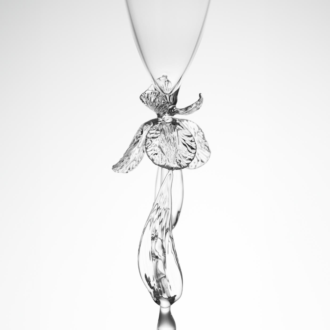 Iris Pseudacorus Glasflöte (21. Jahrhundert und zeitgenössisch) im Angebot