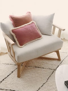 IRIS Red Velvet Deluxe Fringed Decorative Cushion