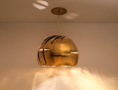 Iris Rod Pendant: Brass Ceiling Light with 13" Adjustable Shade
