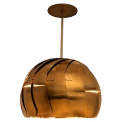Iris Rod Pendant: Brass Ceiling Light with 13" Adjustable Shade
