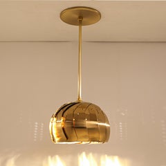 Iris Rod Pendant: Brass Ceiling Light with Adjustable Shade