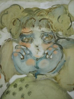 Quadro figurativo contemporaneo di figura femminile di Iris Sanmartin Dalmau