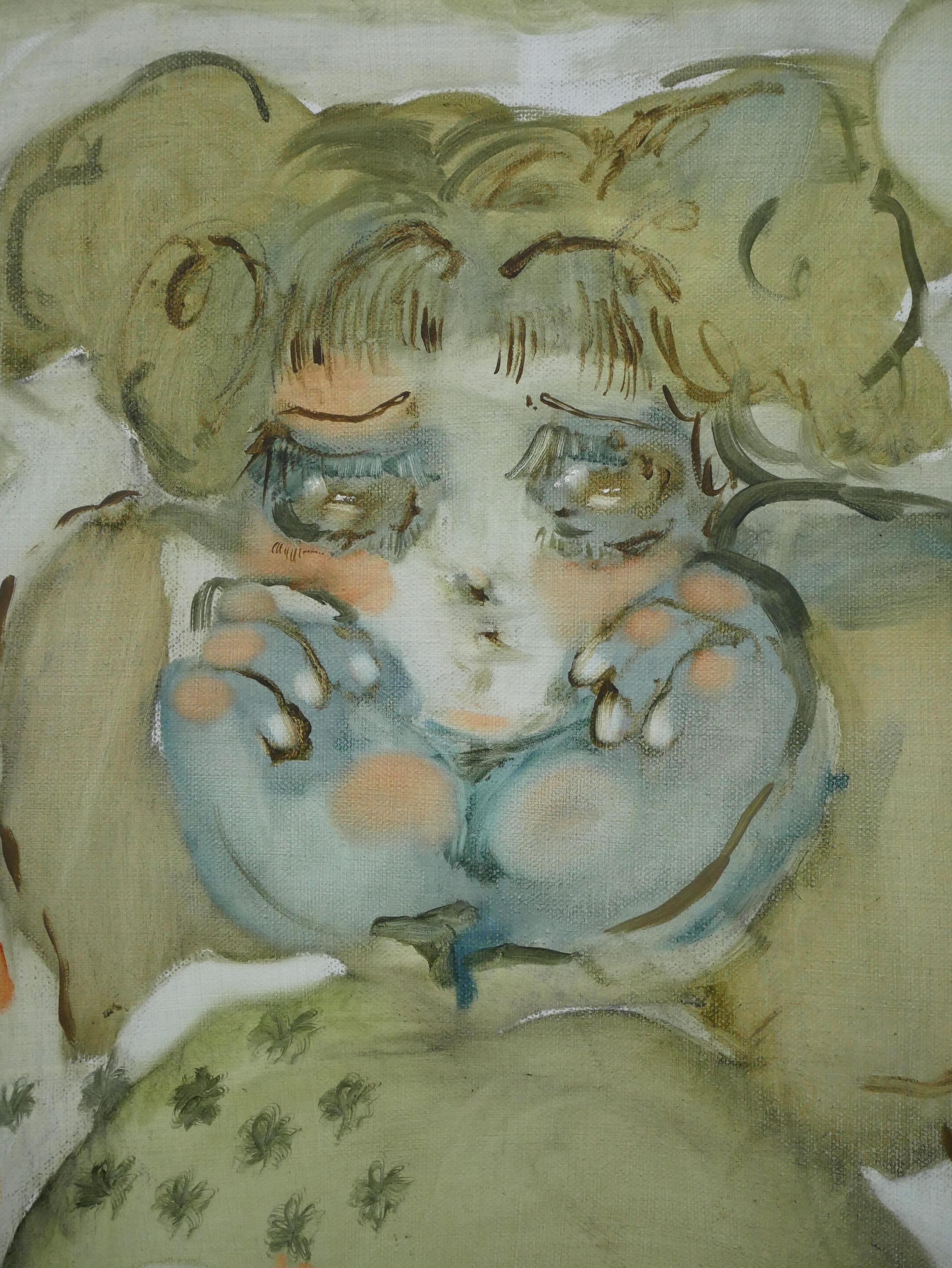 Contemporary Figurative Oil Painting of a Female Figure by Iris Sanmartin Dalmau