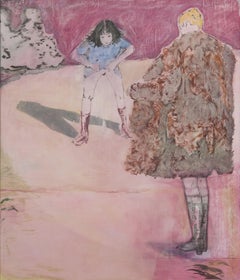 Peinture à l'huile figurative contemporaine d'un personnage féminin par Iris Sanmartin