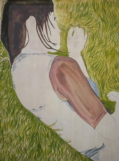 Quadro figurativo contemporaneo di figura femminile di Iris Sanmartin