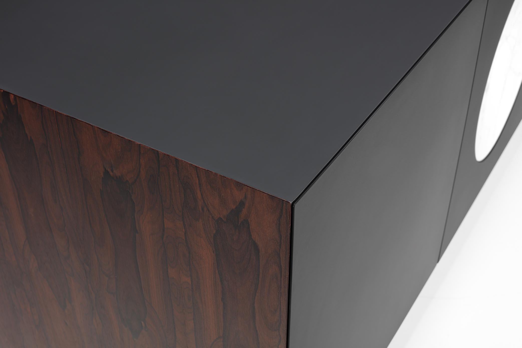 Buffet Iris Gris foncé  Ziricote  Marbre 240cm en vente 4