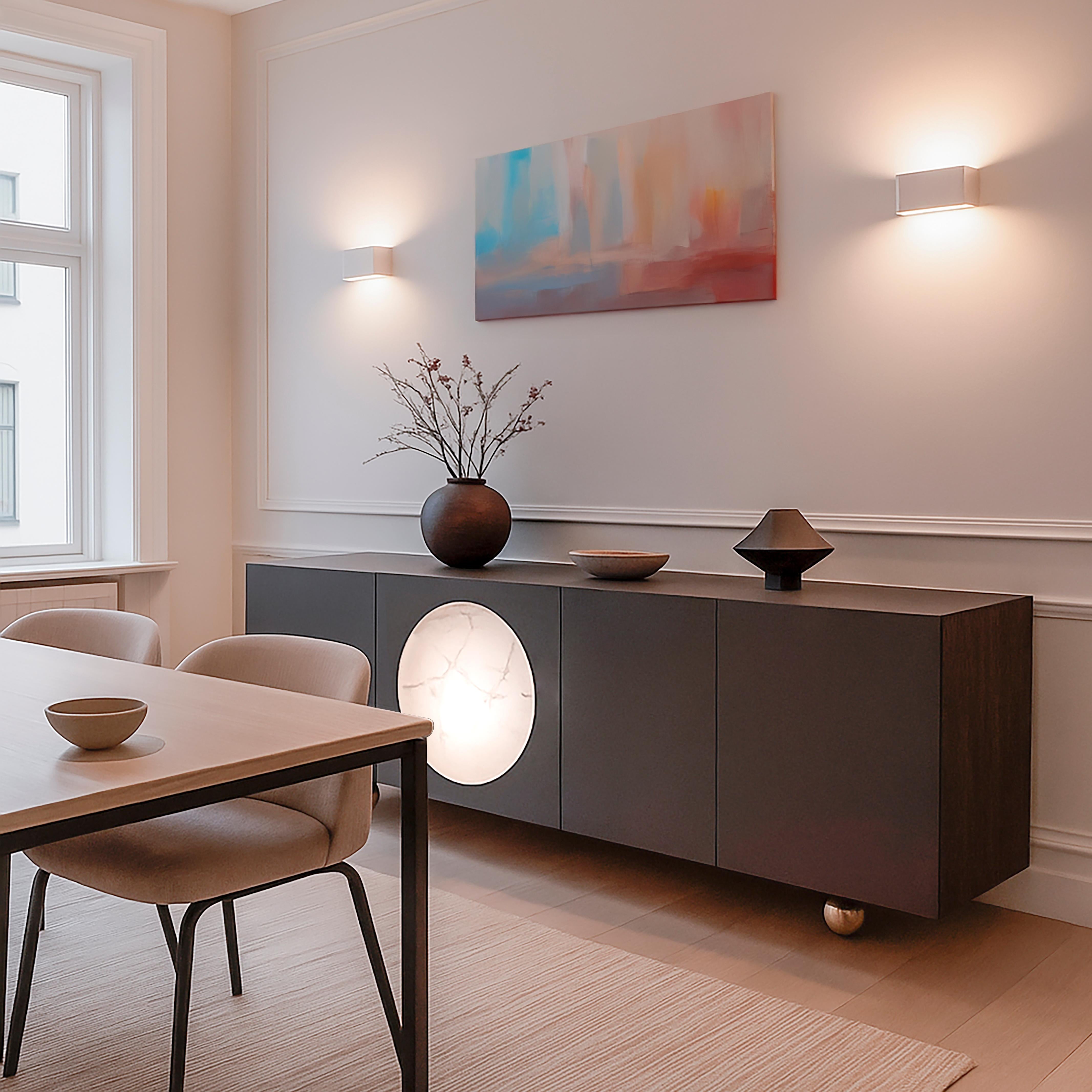 Buffet Iris Gris foncé  Ziricote  Marbre 240cm en vente 7