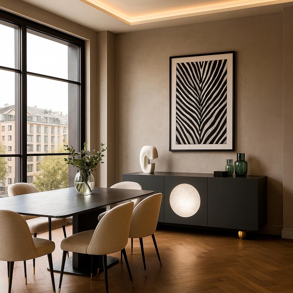 Buffet Iris Gris foncé  Ziricote  Marbre 240cm en vente 10