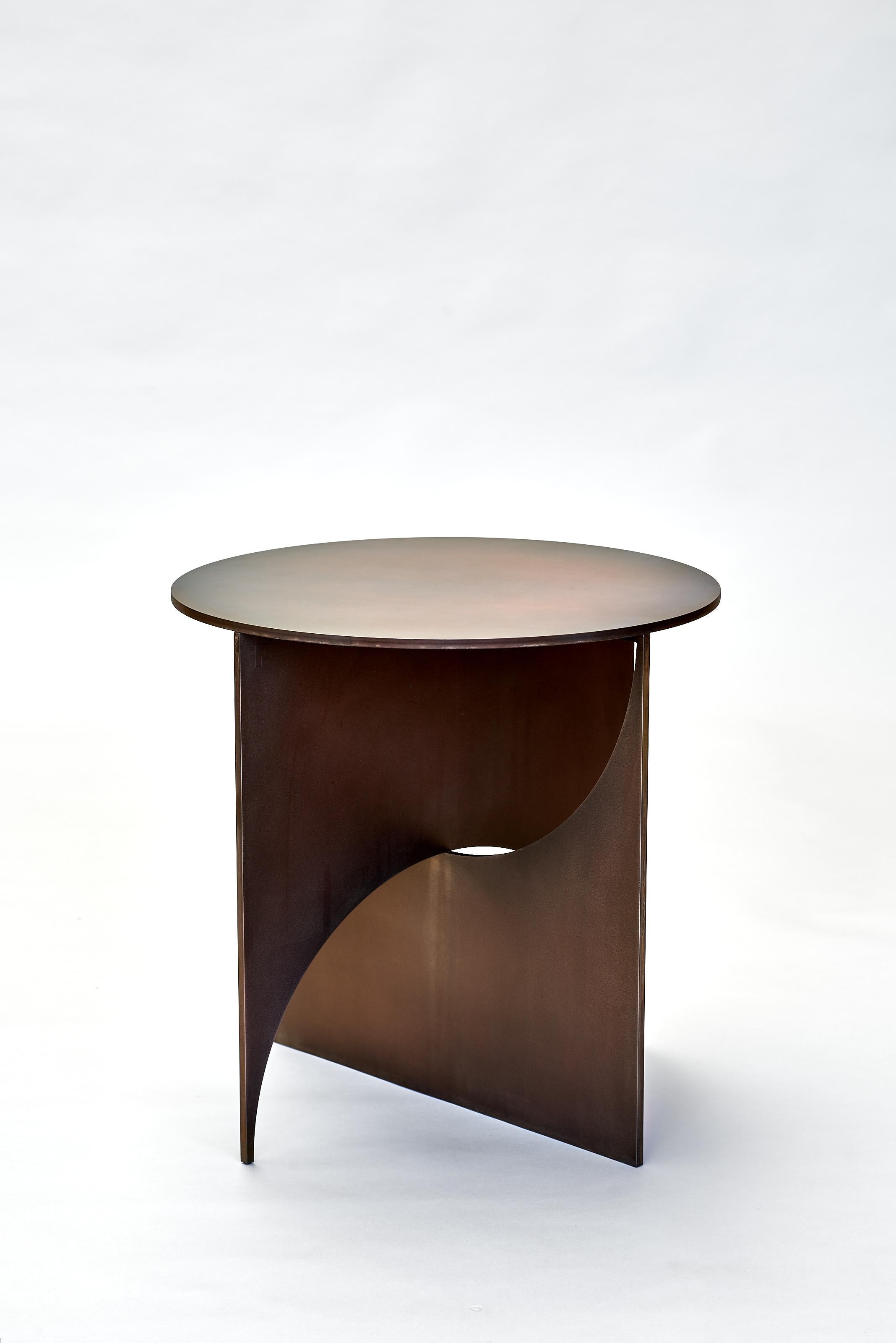 Contemporary 'Iris' Steel Table with Black Copper patina, by Frank Penders For Sale
