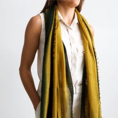Iris Topaz Cashmere Merino Soft Handwoven Modern Artisanal Scarf