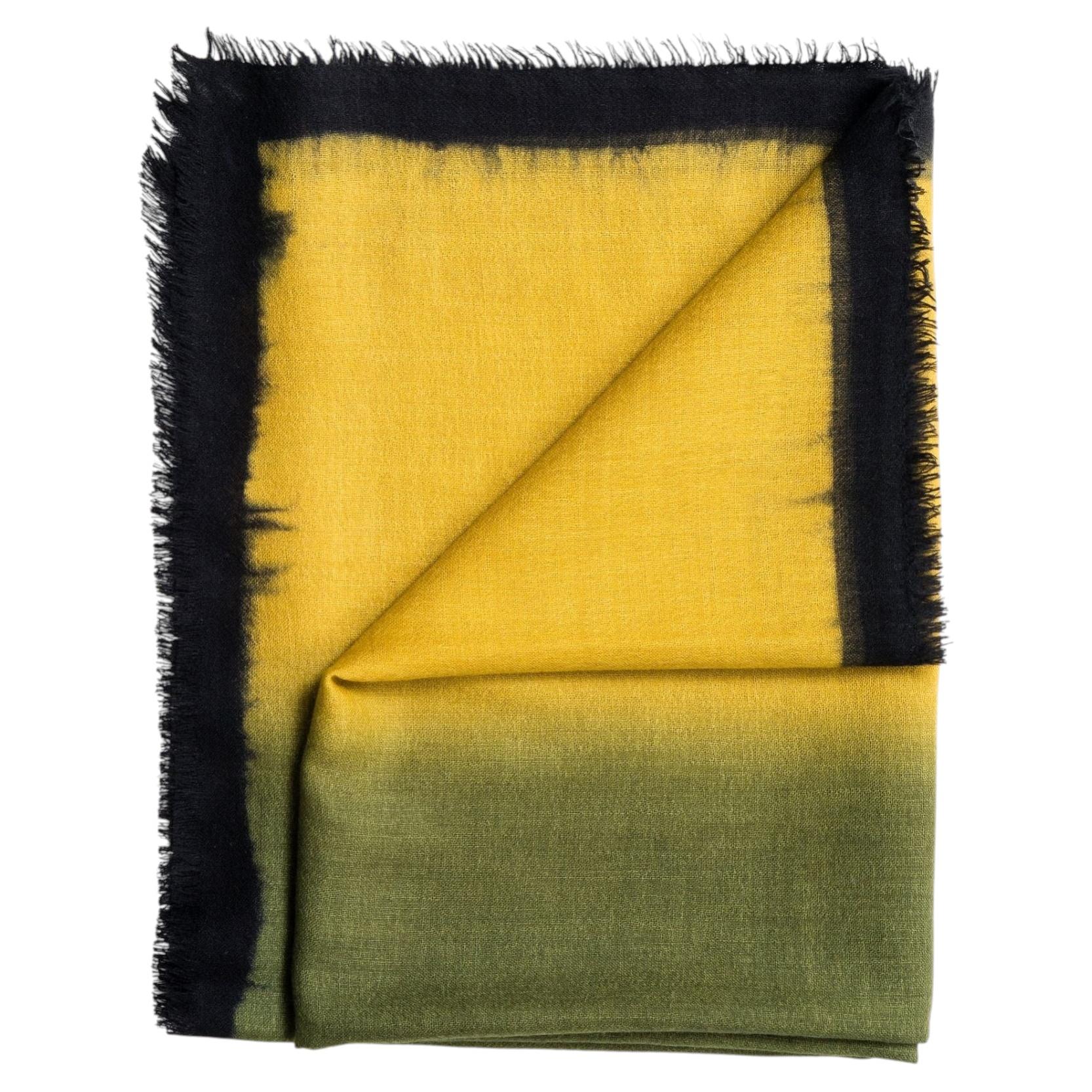Iris Topaz Cashmere Merino Soft Handwoven Modern Artisanal Scarf