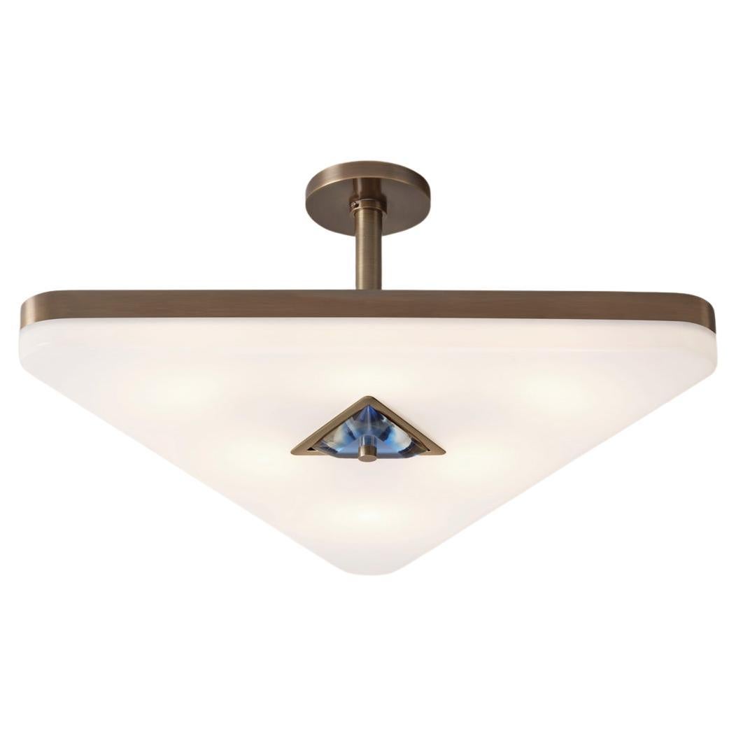 Iris Triangle Ceiling Light by Gaspare Asaro. Bronze Finish For Sale