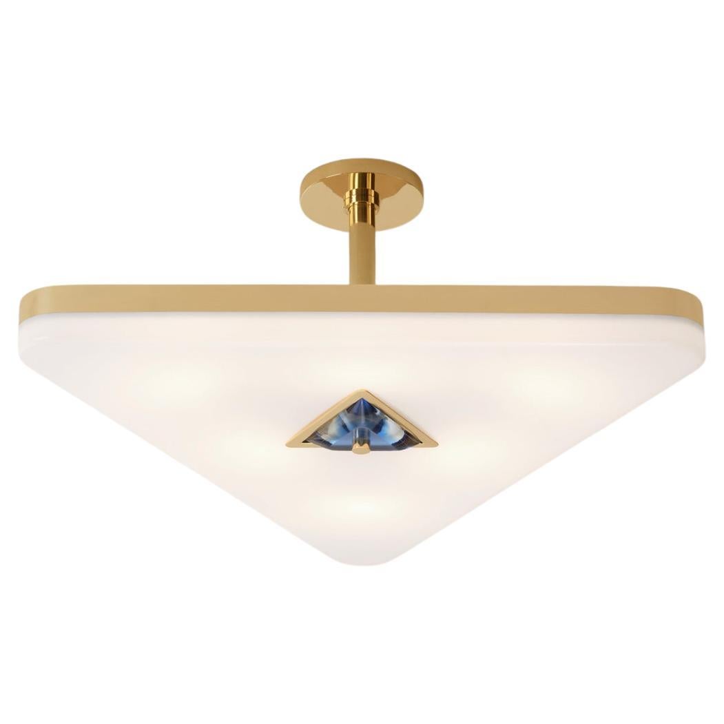 Iris Triangle Ceiling Light by Gaspare Asaro. Polished Brass Finish For Sale