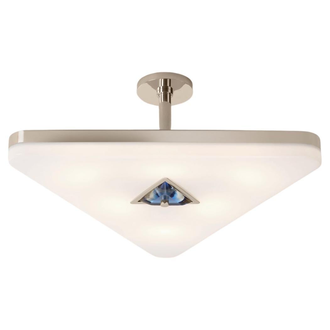 Iris Triangle Ceiling Light by Gaspare Asaro. Polished Nickel Finish For Sale
