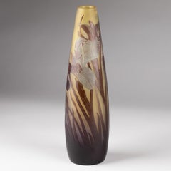 Iris Vases by Emile Gallé, Art Nouveau, Early 20th Century.
