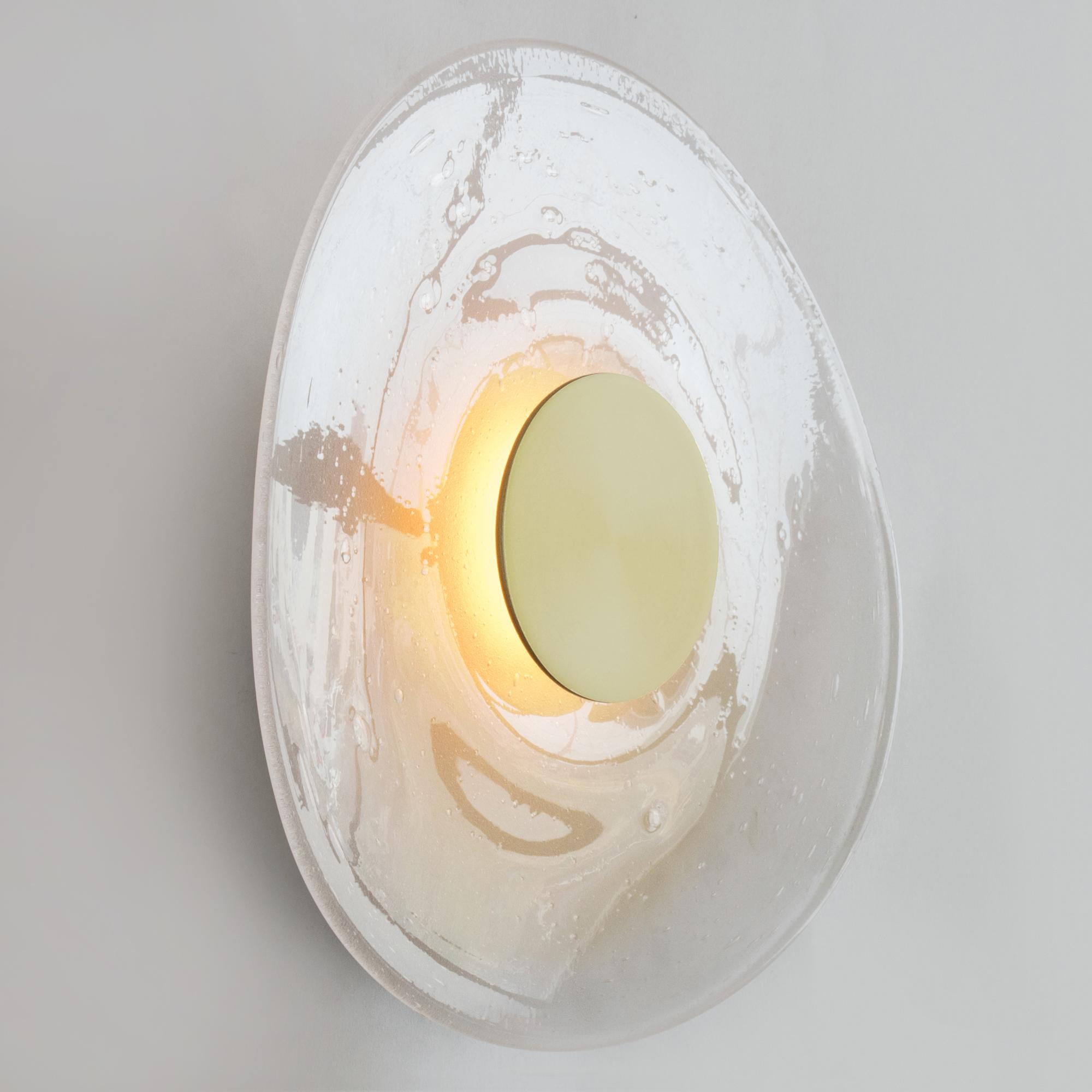 Hand-Crafted Iris Wall Sconce, Hand-Blown Glass Diffuser For Sale