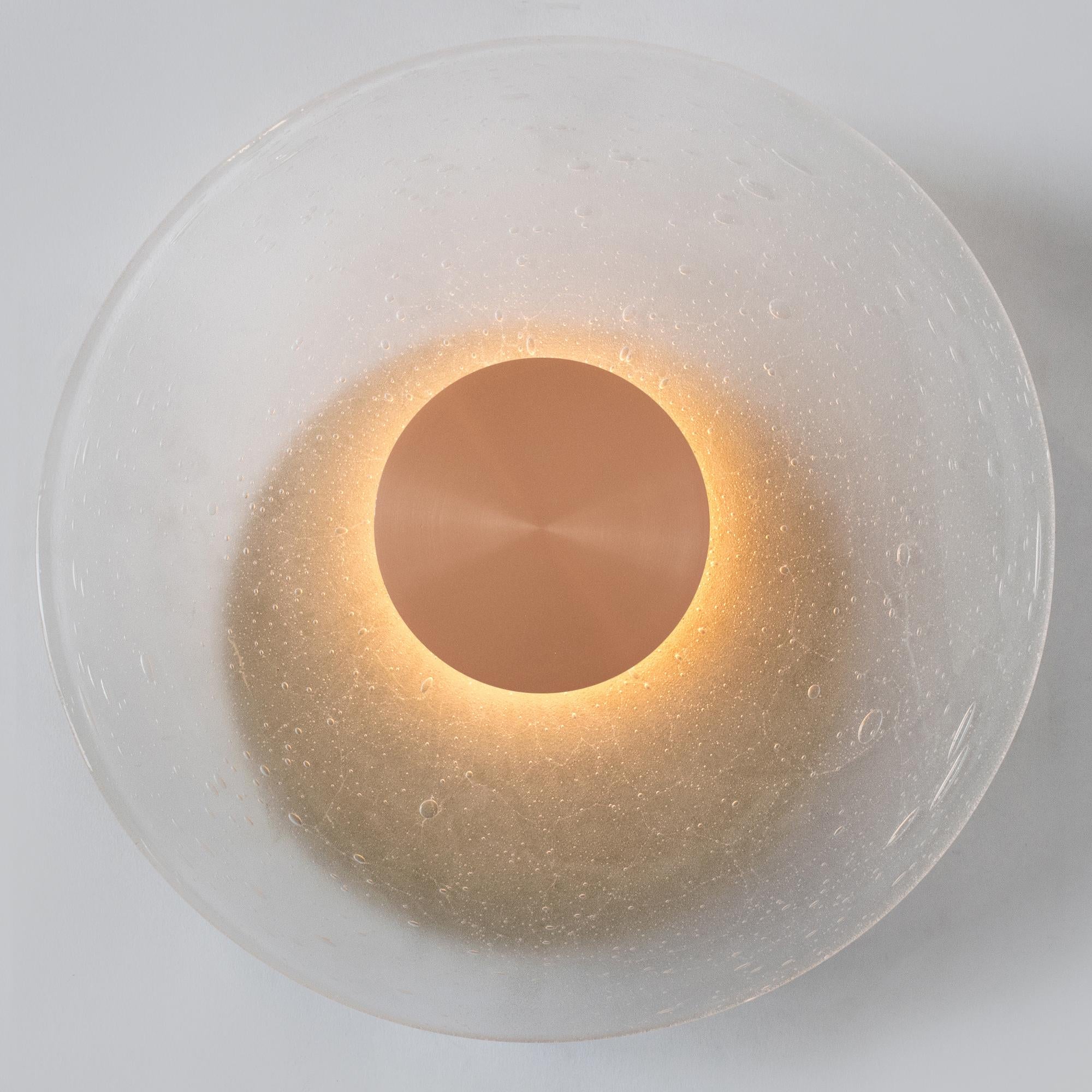 Iris Wall Sconce, Hand-Blown Glass Diffuser In New Condition For Sale In Toronto, CA