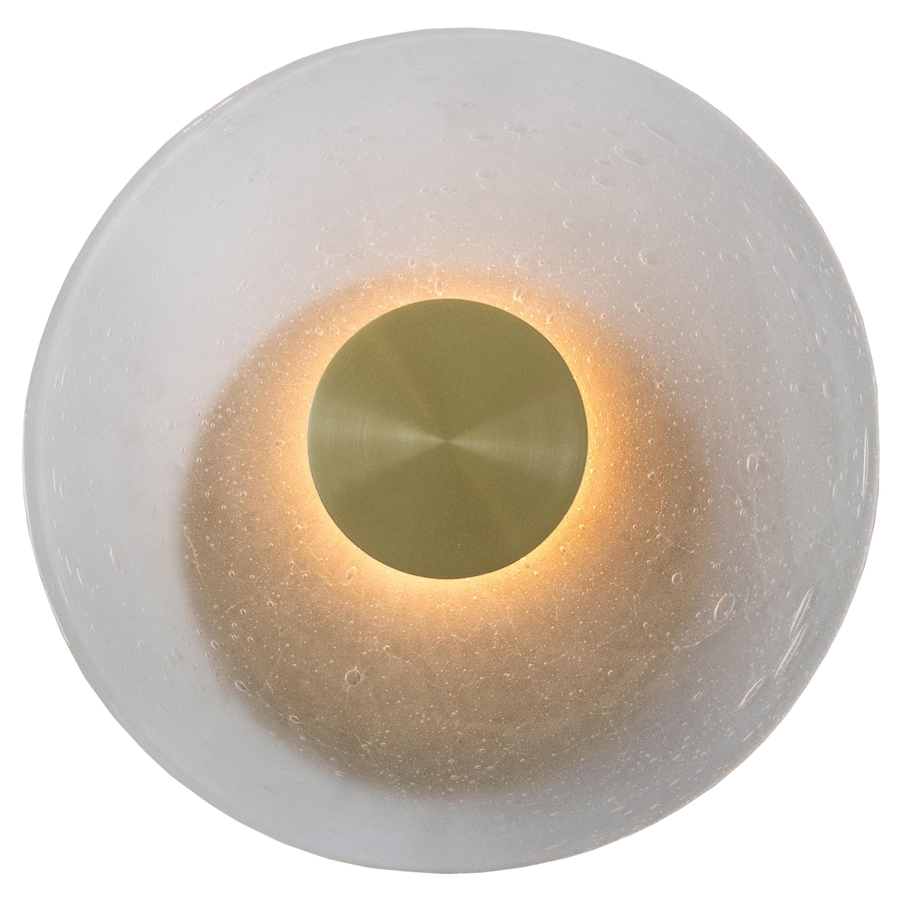 Iris Wall Sconce, Hand-Blown Glass Diffuser For Sale