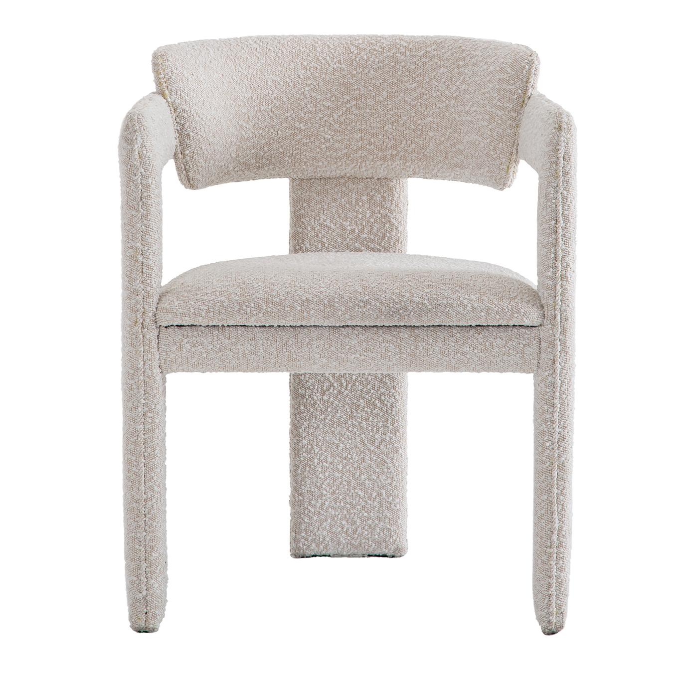 Iris-Stuhl mit weißem Stoff- und Eschenholzrahmen von Pacini & Cappellini (Textil) im Angebot